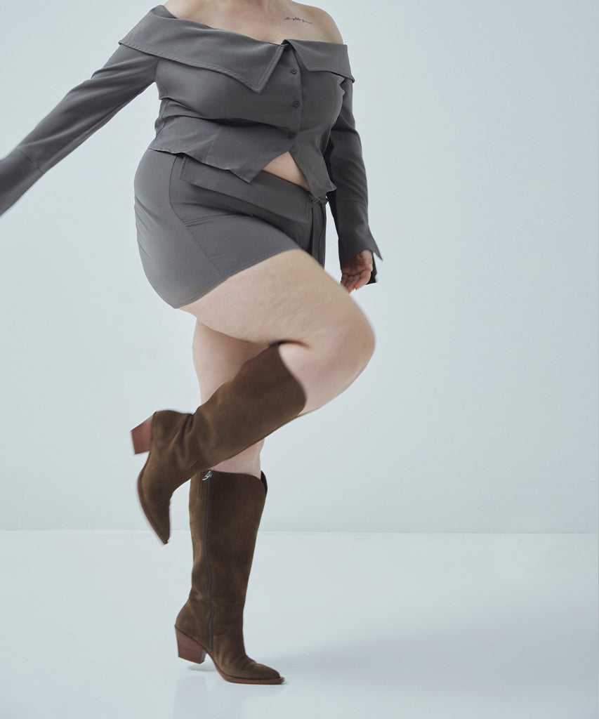 RAJ Extra Wide Calf Boots for Women - Brown Suede Ankle Boots, Comfortable & Stylish for Fall, Winter, and Casual Outfits