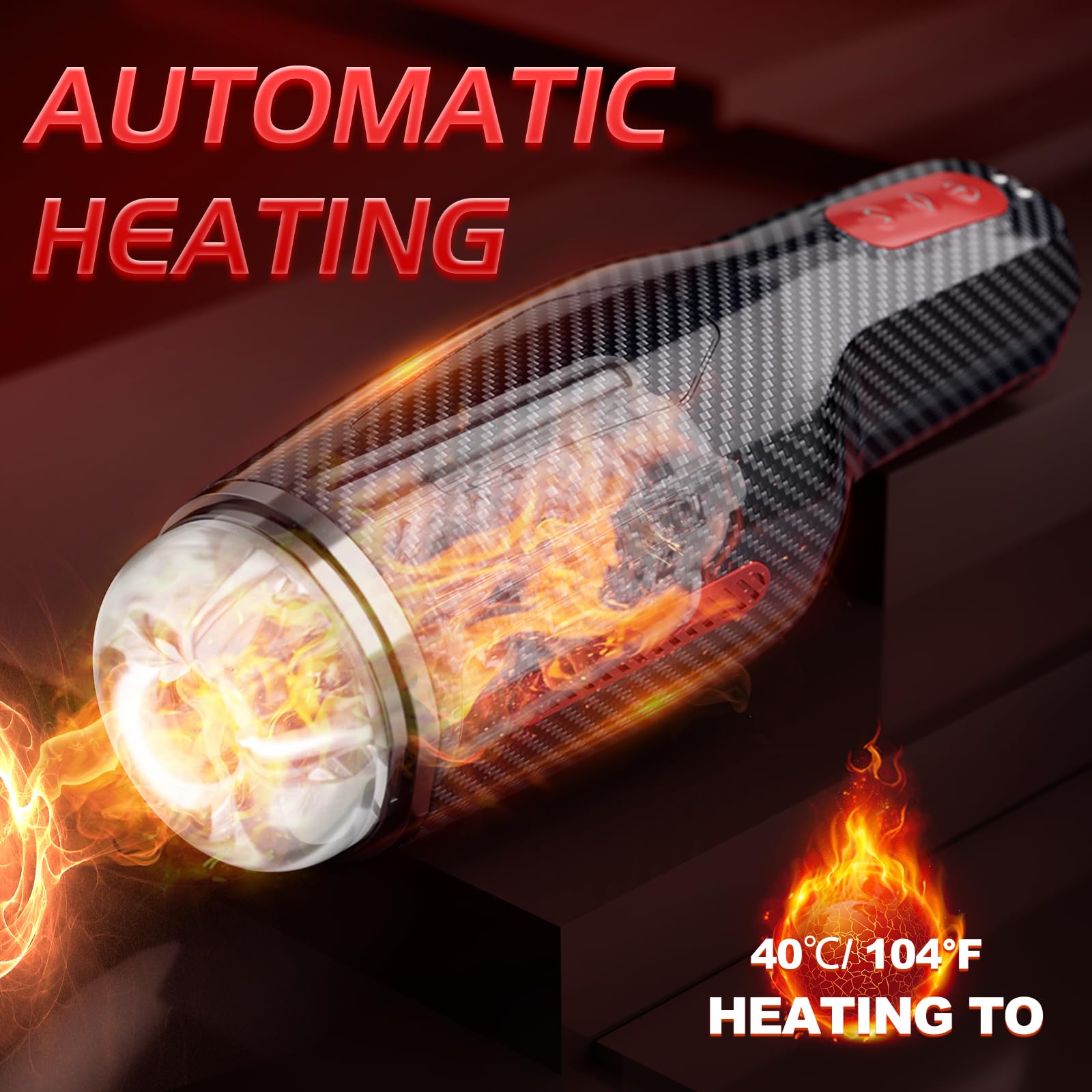Upgraded Automatic Male Masturbator with Heating - 5 Suction & 10 Vibration Modes, Hands-Free Realistic Pocket Pussy Stroker for Men | 3D Textured Blowjob Sex Toy for Solo Pleasure & Couples Play