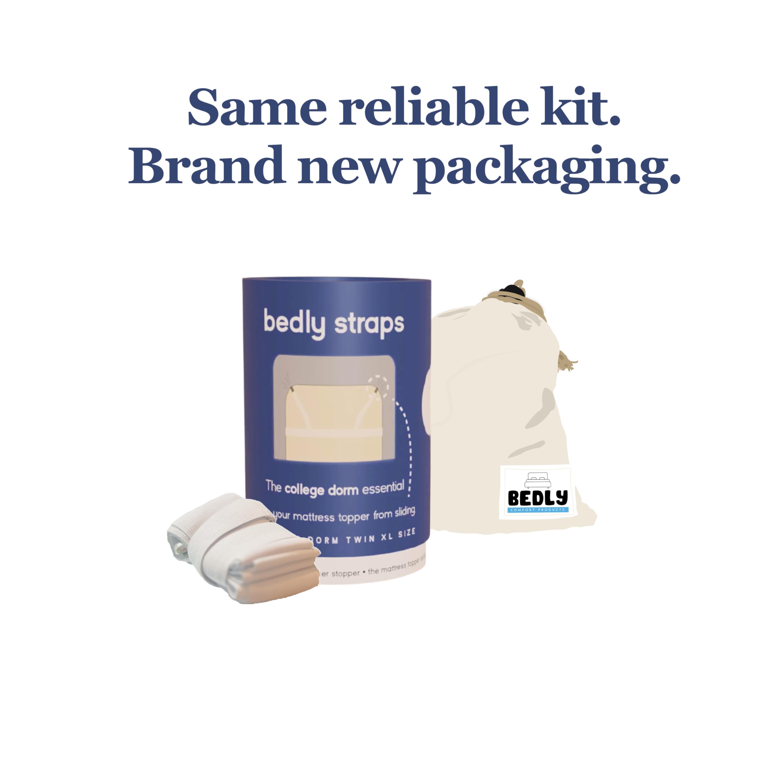 Bedly Straps - Twin XL Certified Bed Straps for Mattress Topper, College Dorm Essentials with Secure Clips - Perfect for Keeping Sheets in Place, Preventing Shifting During Sleep (Ideal for Dorms, Bunk Beds & Adjustable Beds)