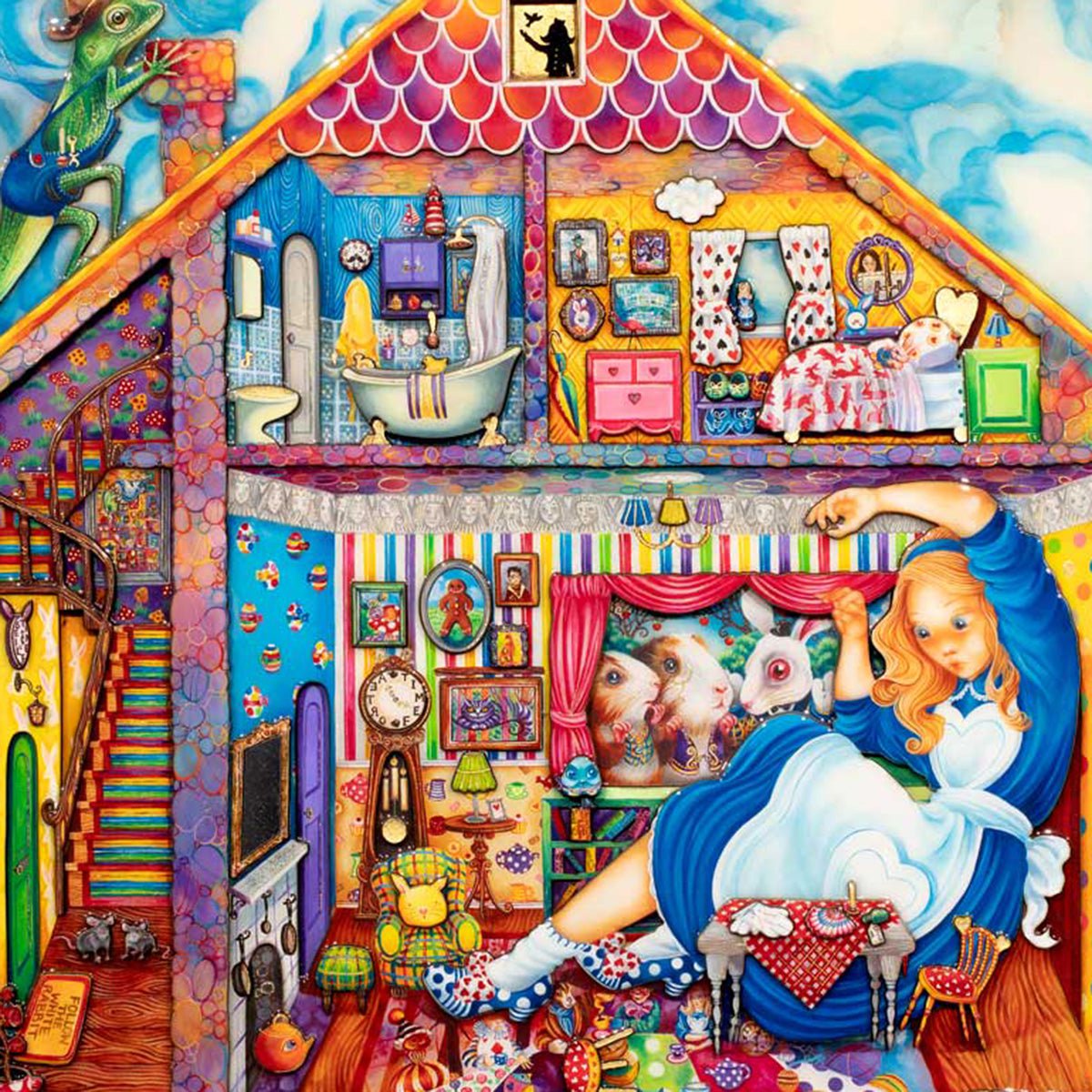 Alice in Wonderland William Rabbit's House Gold Edition - Collectible Figurine for Home Decor & Gift