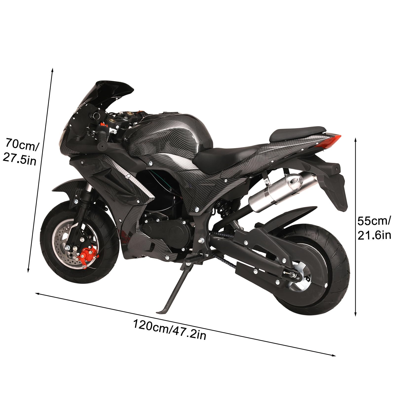 49cc 4-Stroke Mini Motorcycle for Kids - Off-Road Gas Bike with Dual Headlights & Disc Brakes - Perfect for Backyard Racing & Trail Riding