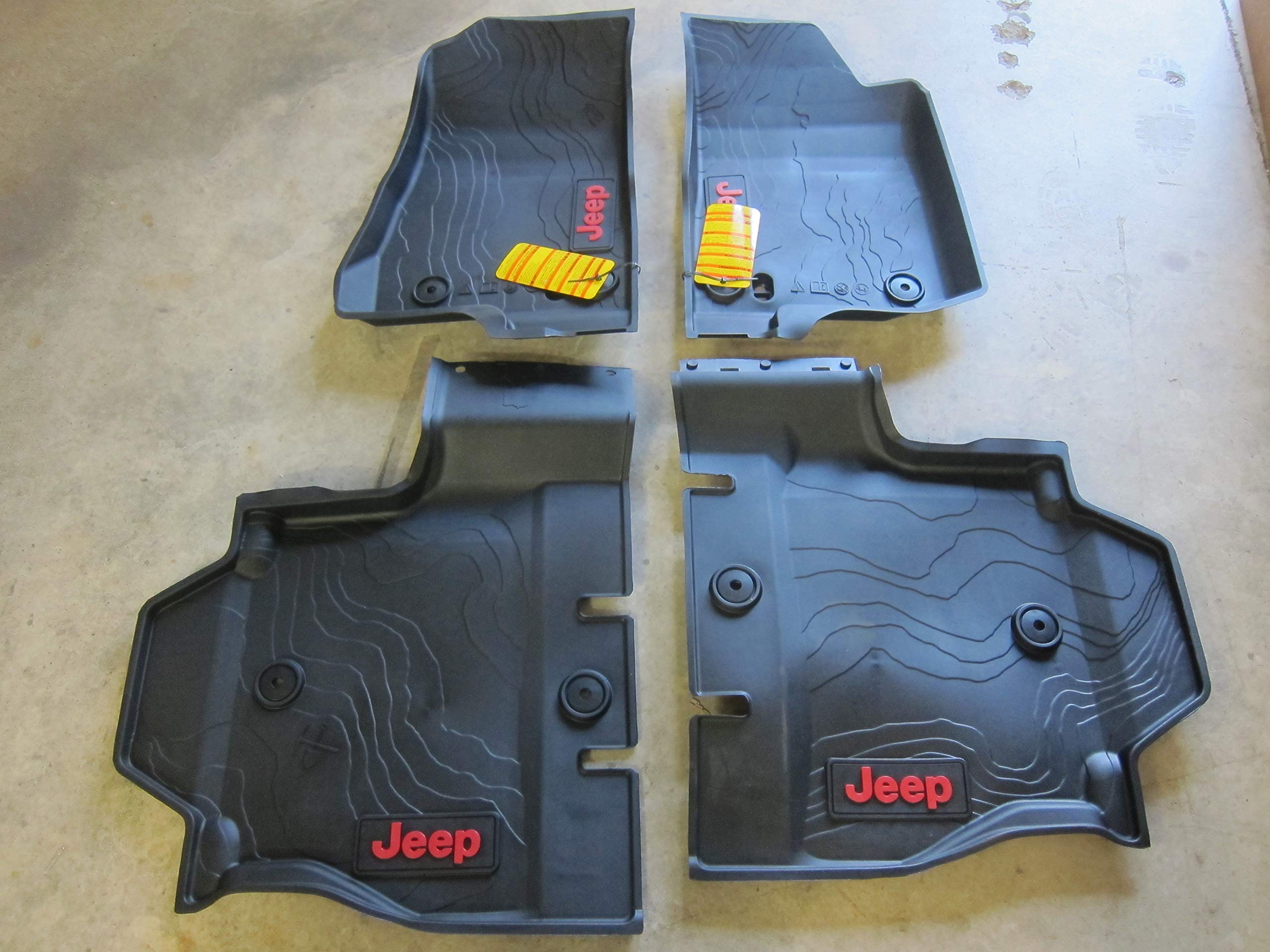 Premium Mopar Jeep Wrangler JL All-Weather Floor Mats Set - Heavy Duty Black Rubber Front & Rear Liners for 2018-2023 Models | Waterproof & Easy to Clean | Perfect for Off-Roading, Camping & Daily Driving