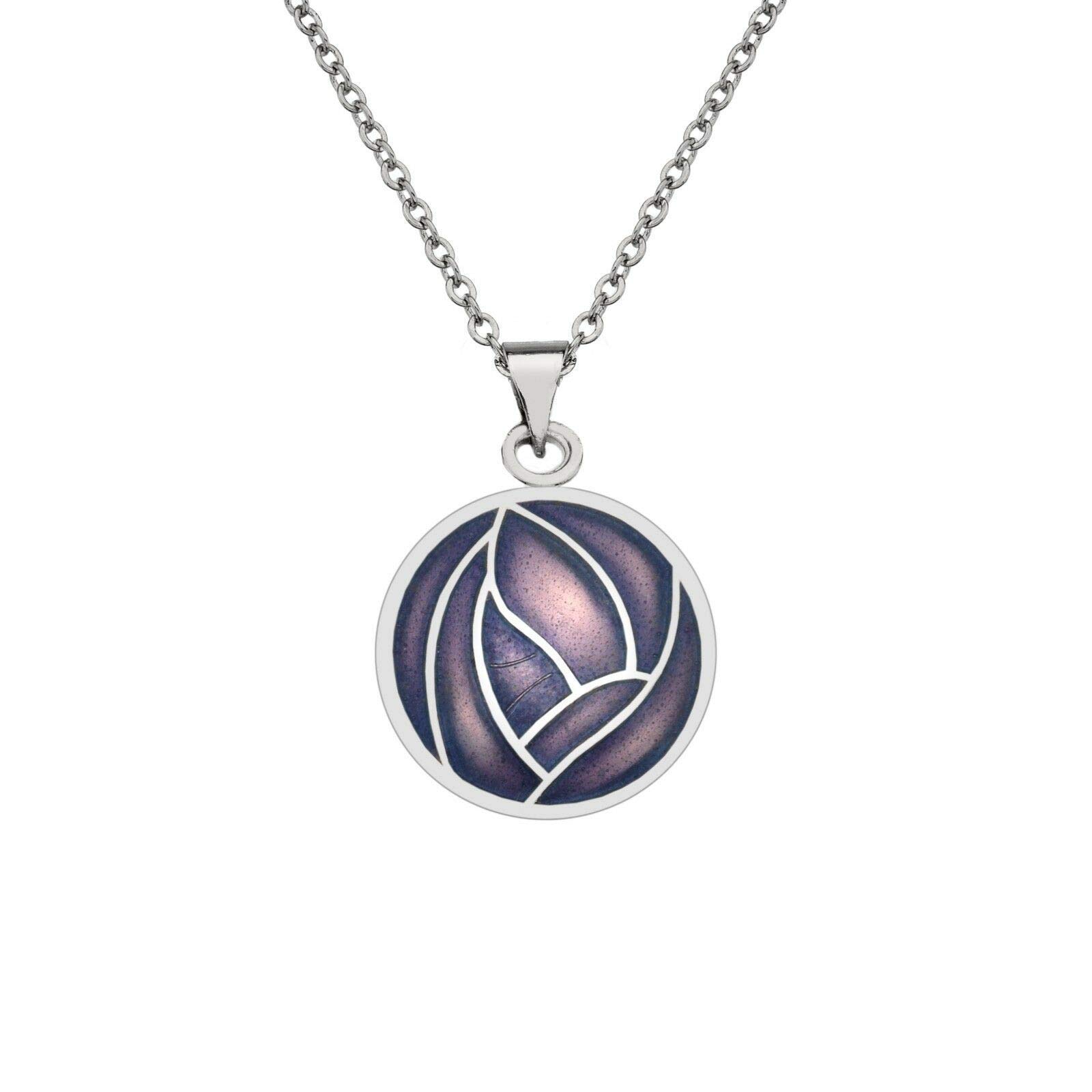 Sea Gems Mackintosh Rose Pendant Necklace - Silver Plated Elegant Jewelry with Branded Gift Box | Perfect for Anniversaries, Valentine's Day & Special Occasions