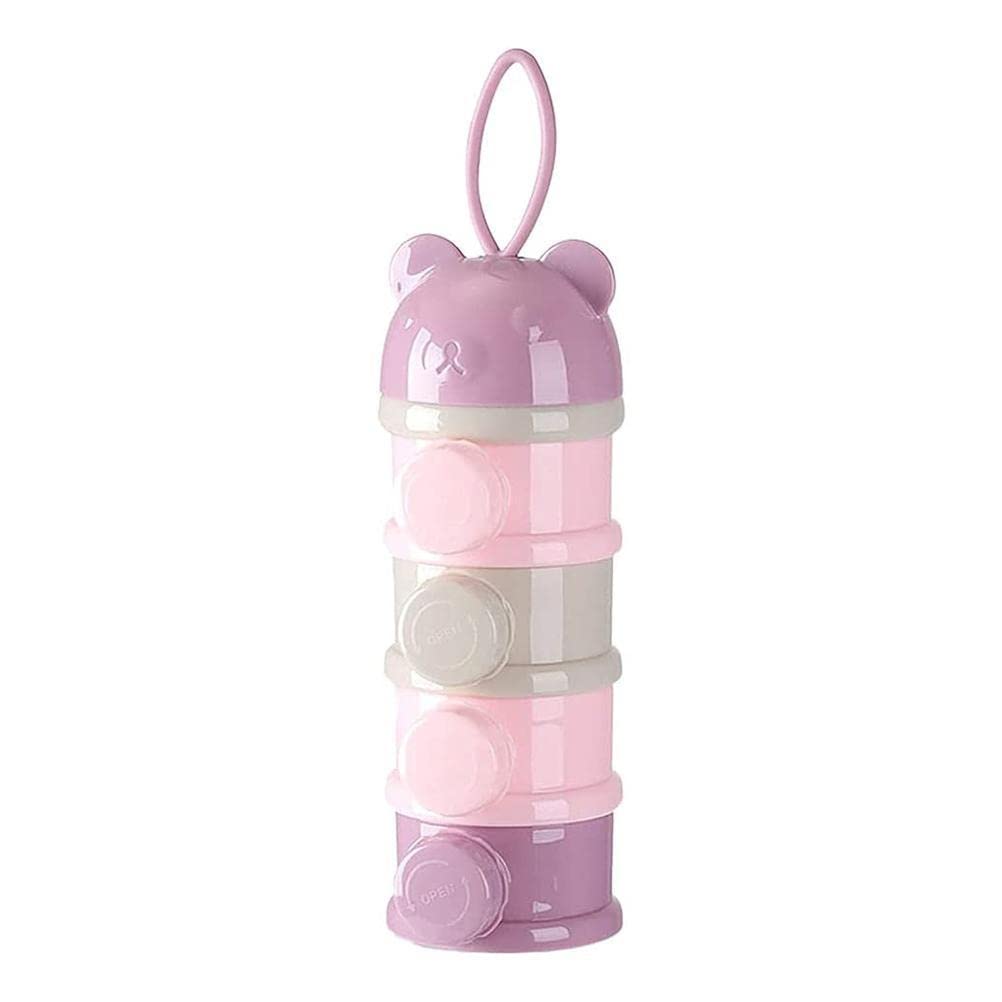 WYHFA Portable 4-Compartment Baby Formula Dispenser & Snack Container - BPA-Free Food Storage for Travel, Daycare, and On-the-Go Feeding (Light Purple) | Perfect for Parents, Nannies, and Busy Moms