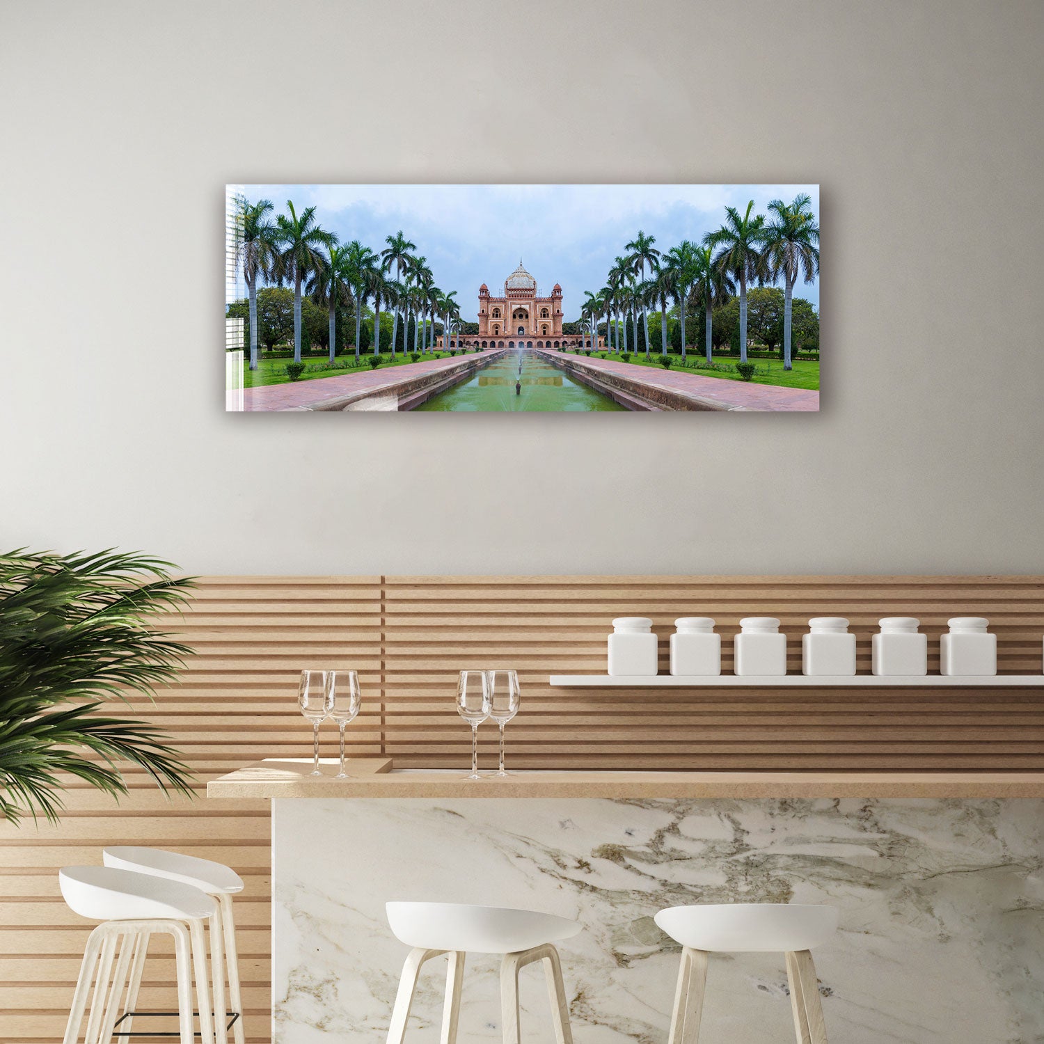 Taj Mahal Panoramic View Poster - Stunning India Landmark Wall Art for Home & Office Decor | Perfect for Living Room, Bedroom, or Gift