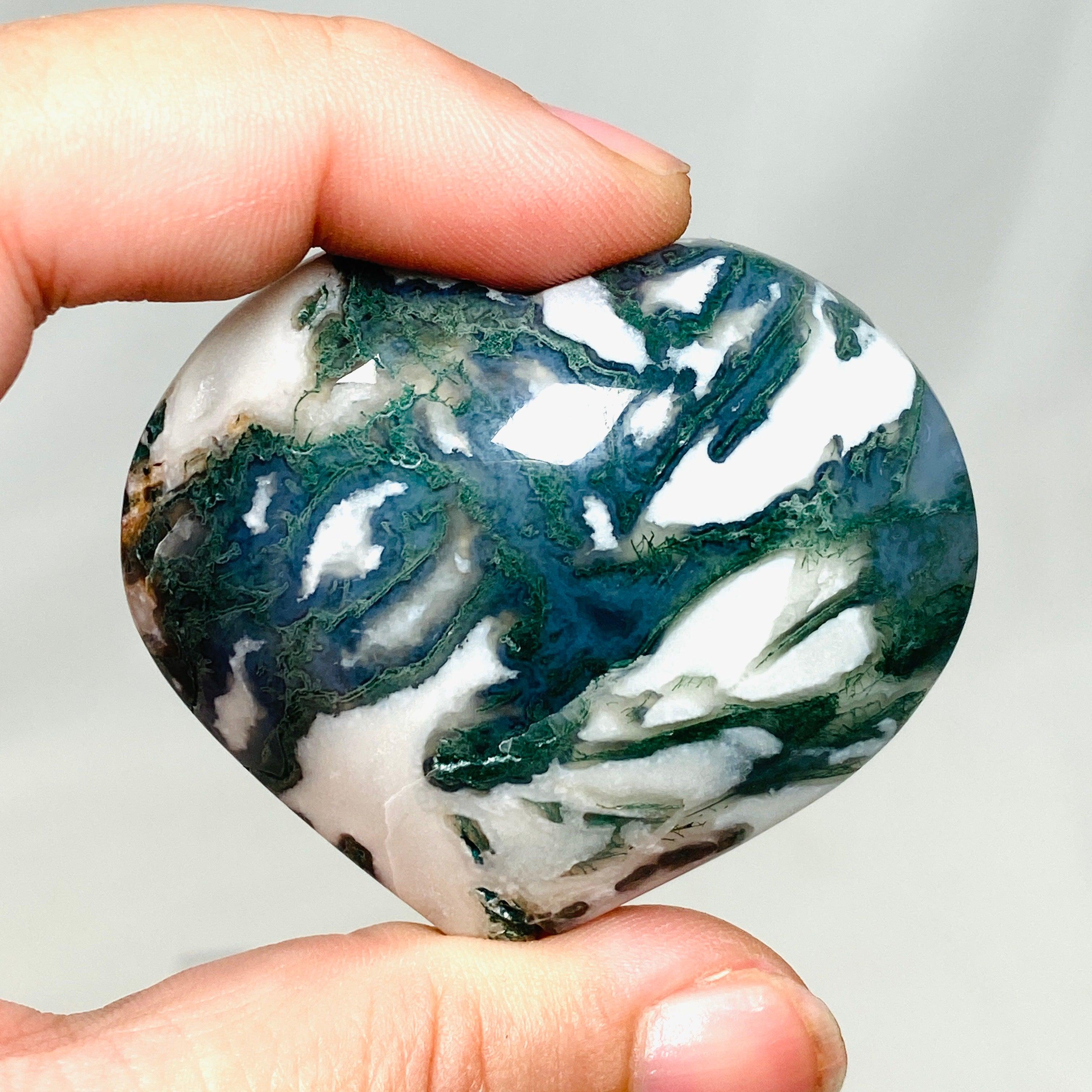 Natural Moss Agate Heart Pendant - Healing Crystal Jewelry for Love & Emotional Balance - Perfect for Meditation, Gifts & Spiritual Healing