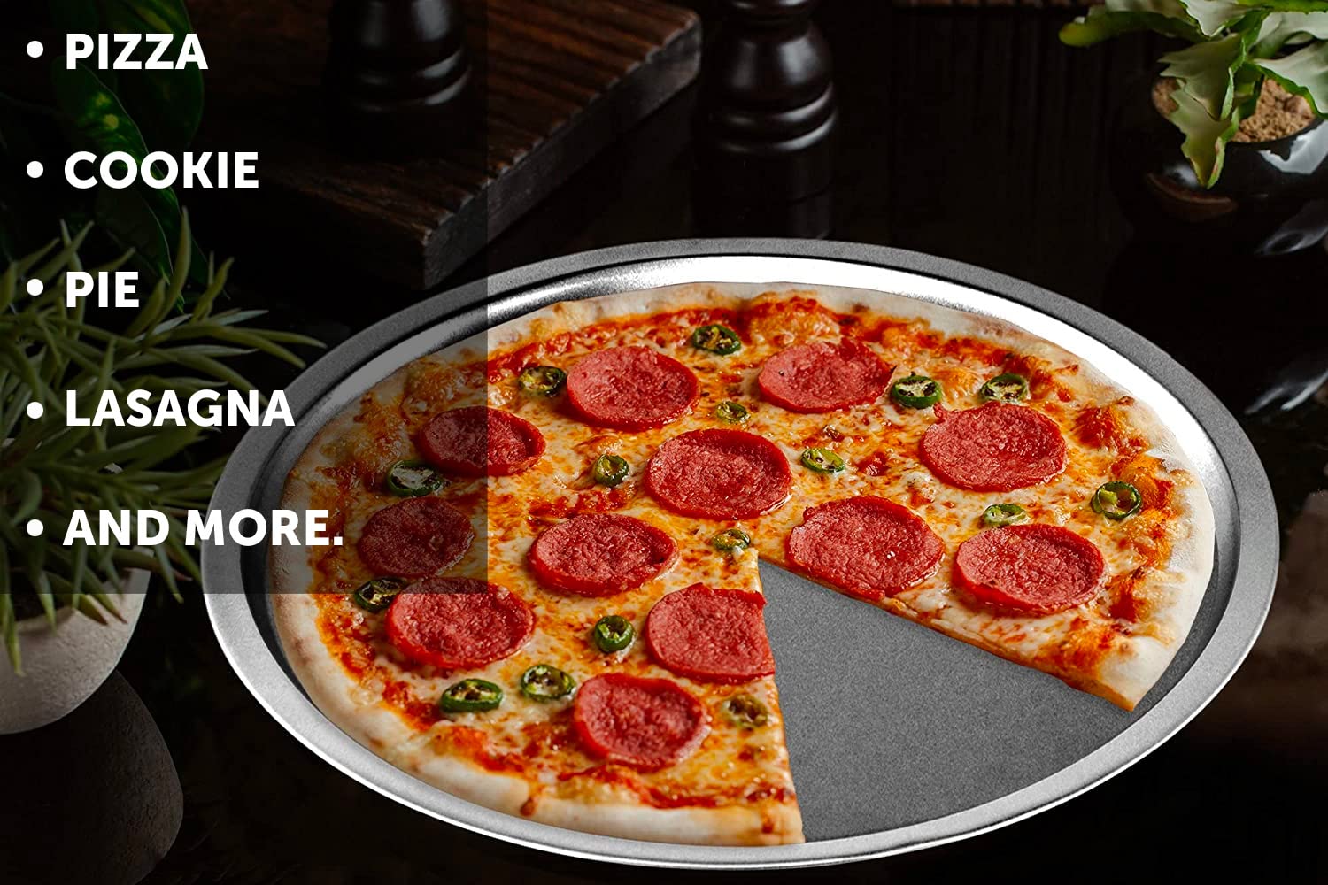 DecorRack 13 Inch Non-Stick Alloy Steel Pizza Pan - Round Baking Tray & Serving Tray for Oven, Stovetop & Grill (2 Pack) - Perfect for Homemade Pizza, Cookies & Party Appetizers