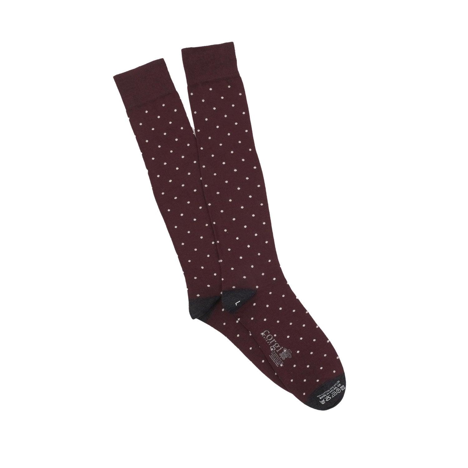 Premium Men's Pin Dot Cotton Long Socks - Breathable & Comfortable Dress Socks for Business, Formal Wear & Everyday Use