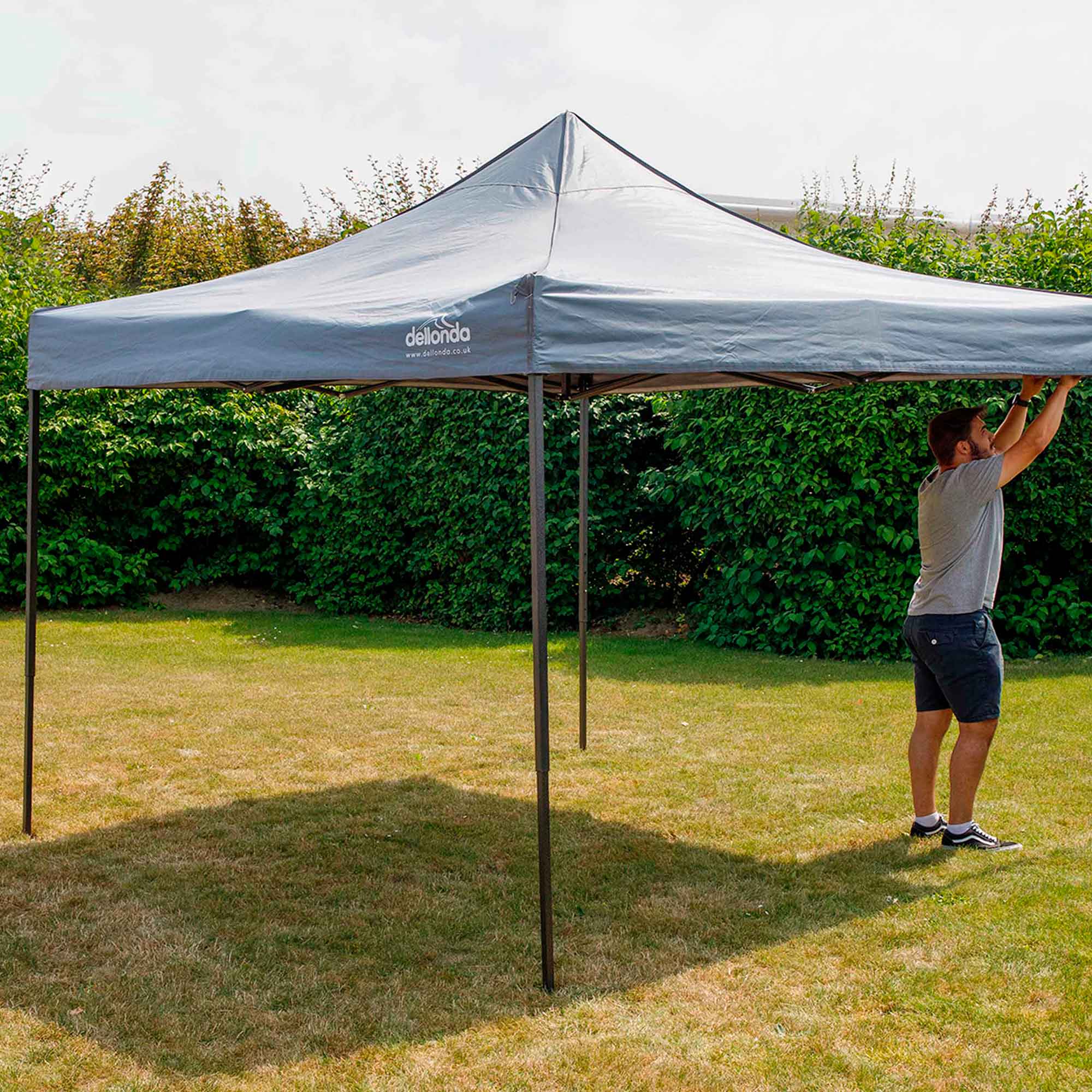 Premium 3x3m Pop Up Gazebo with Water Resistant Canopy - Includes Carry Bag, Stakes & Weight Bags (Grey, DG133) - Perfect for Backyard BBQs, Camping Trips & Outdoor Events