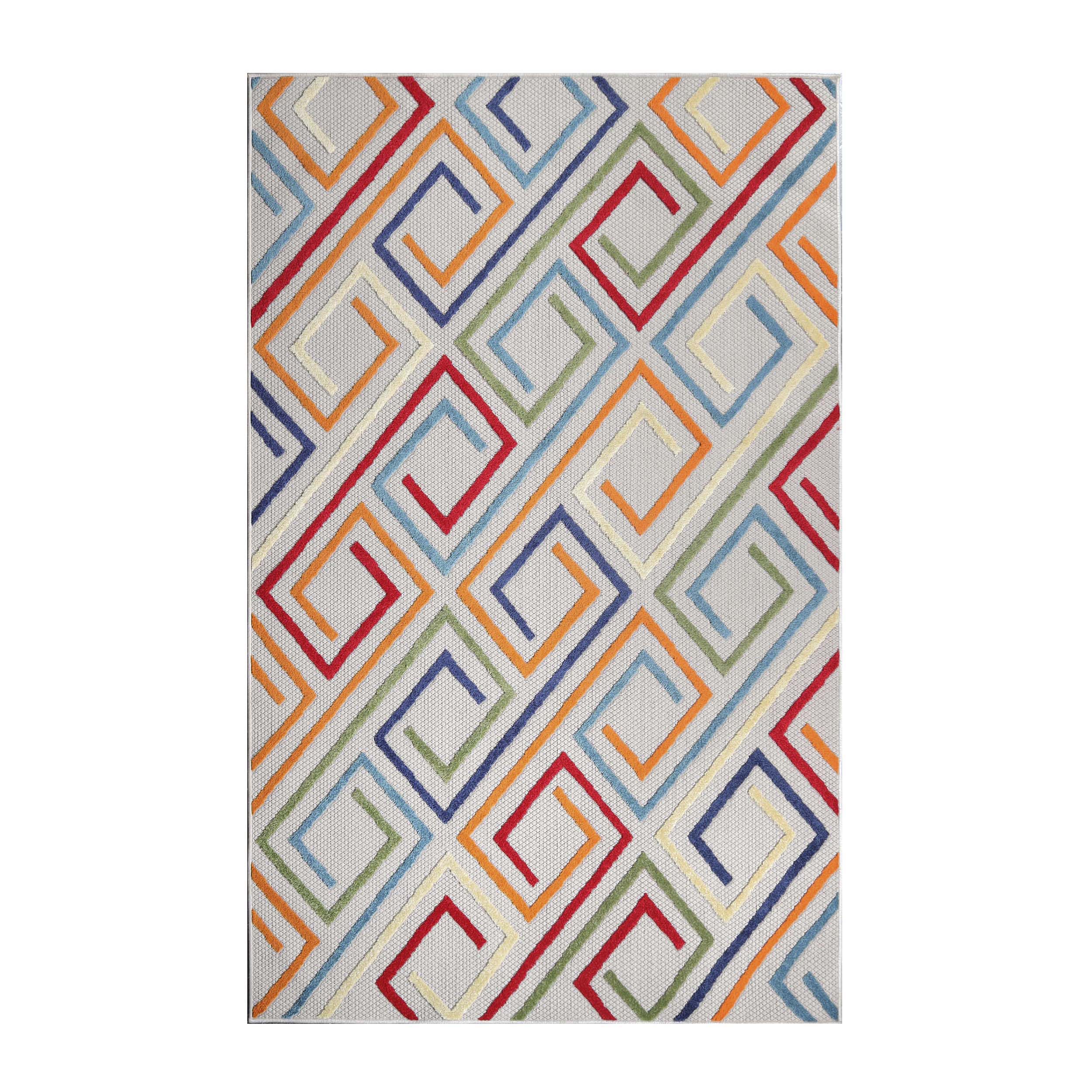 Stylish Geometric Modern Indoor Outdoor Area Rug - Perfect for Living Room, Patio, and Bedroom Decor