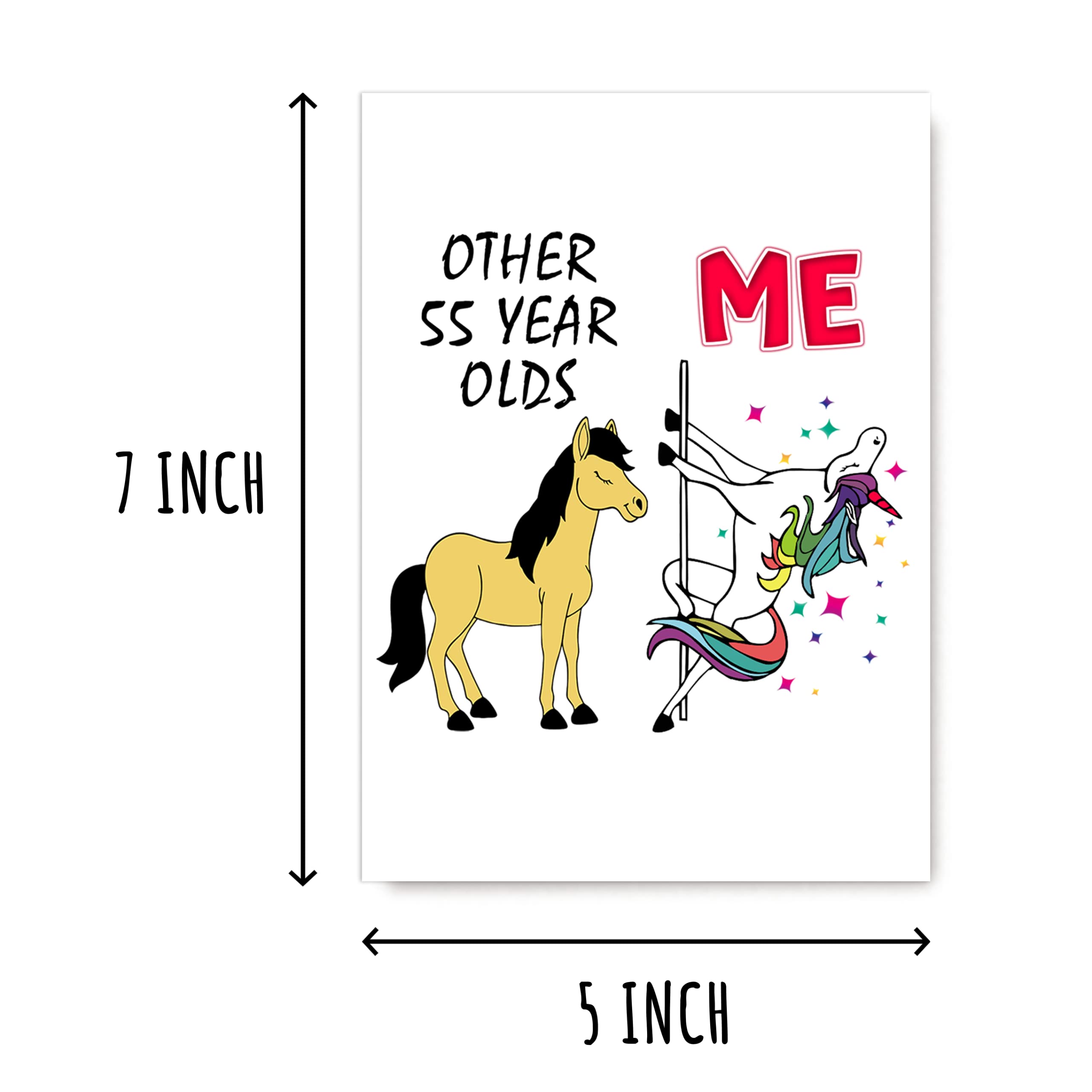 55th Birthday Gifts for Women - Funny Unicorn Card for 55 Year Old Mom, Wife, Sister or Friend - Perfect for Celebrations, Milestone Birthdays & Special Occasions