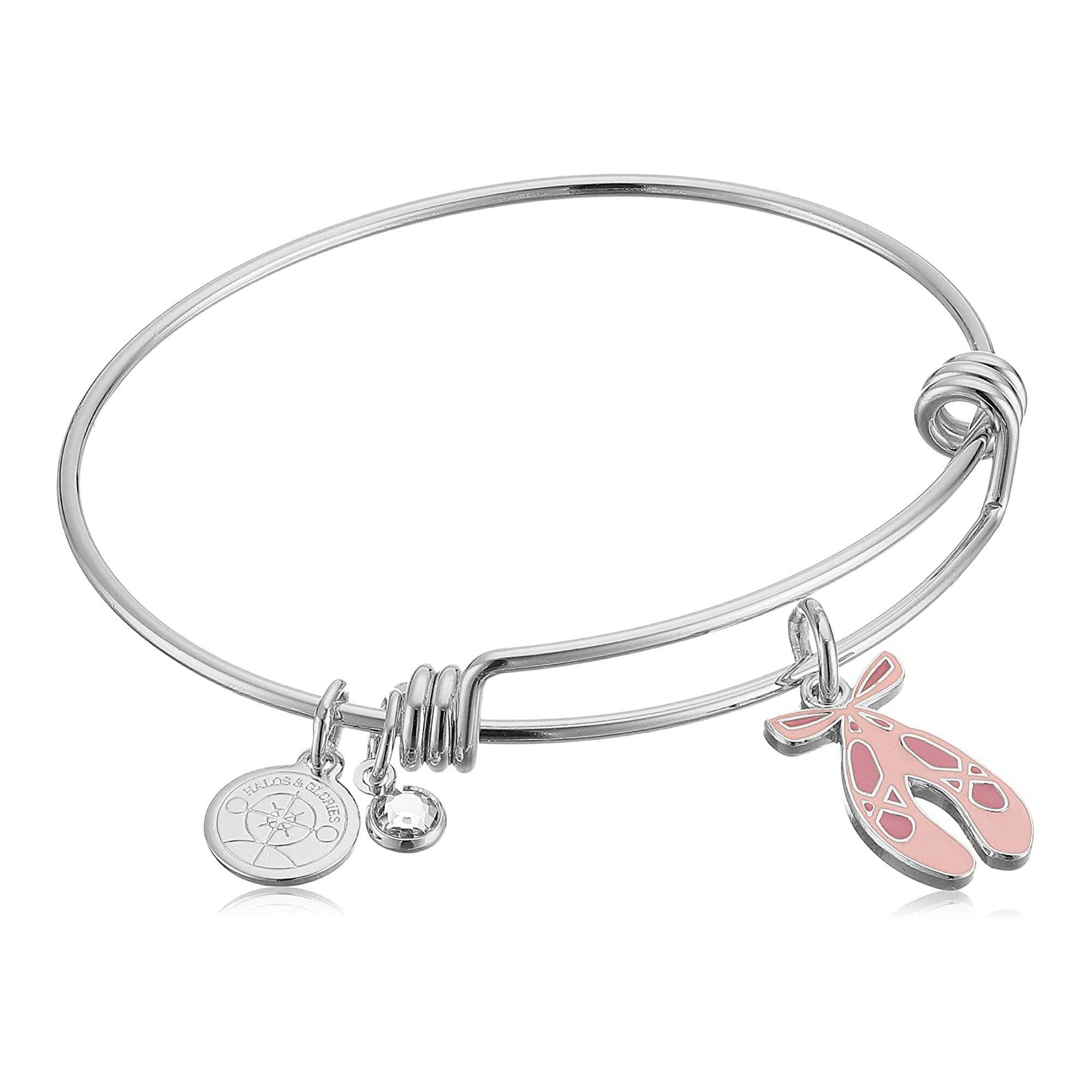 Ballet Shoes Charm Bangle Bracelet - Elegant Dance Jewelry for Women | Perfect Gift for Dancers & Ballet Lovers | Wear to Dance Classes, Performances & Special Occasions