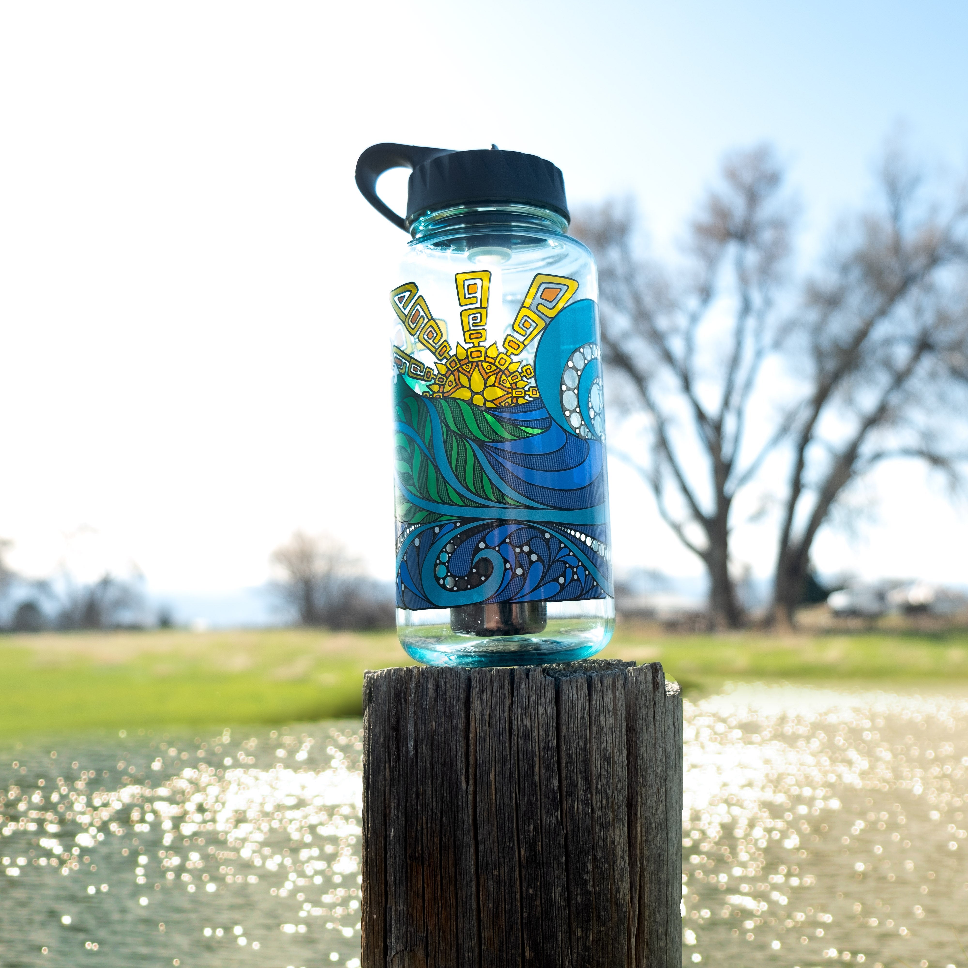 Nalgene OG Inland Ocean Coalition Water Bottle | 32oz & 48oz BPA-Free Tritan Plastic | Reusable for Hiking, Camping, Gym & Outdoor Activities