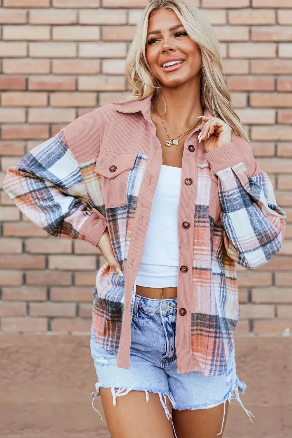 Stylish Plaid Shacket with Pockets - Trendy Overshirt for Women | Fall Fashion Layering & Outdoor Activities