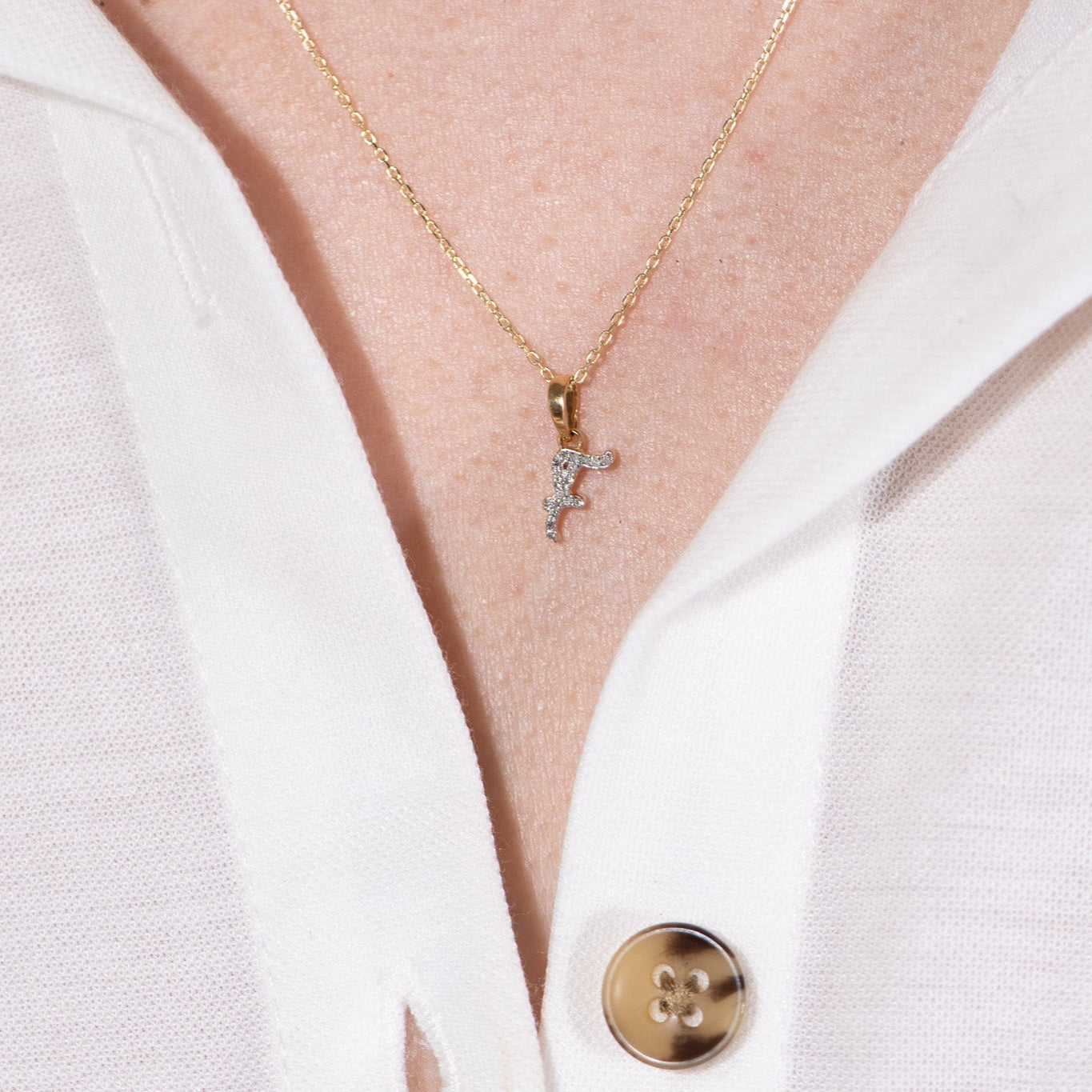 14K Yellow Gold Cursive Diamond Initial Necklace - Personalized Name Pendant for Women - Perfect Gift for Birthday, Anniversary & Valentine's Day - Elegant Everyday Jewelry & Special Occasion Wear