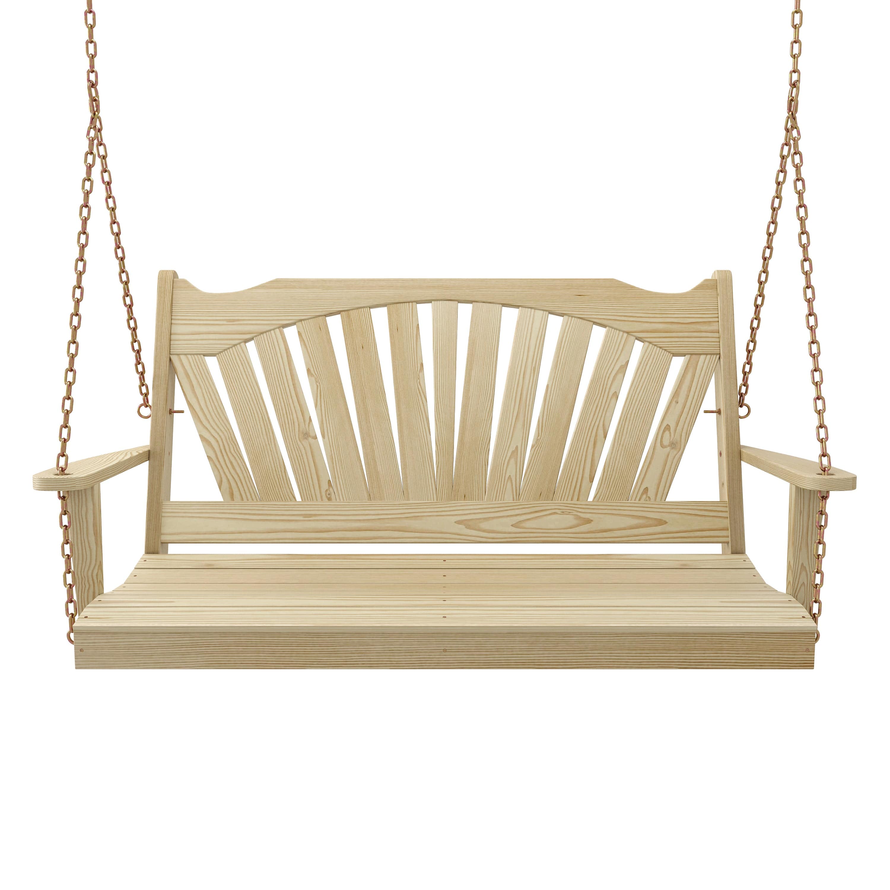 Keystone Amish Co. Sunburst Porch Swing - Handcrafted Cedar Wood Outdoor Swing for Patio, Garden, or Backyard Relaxation