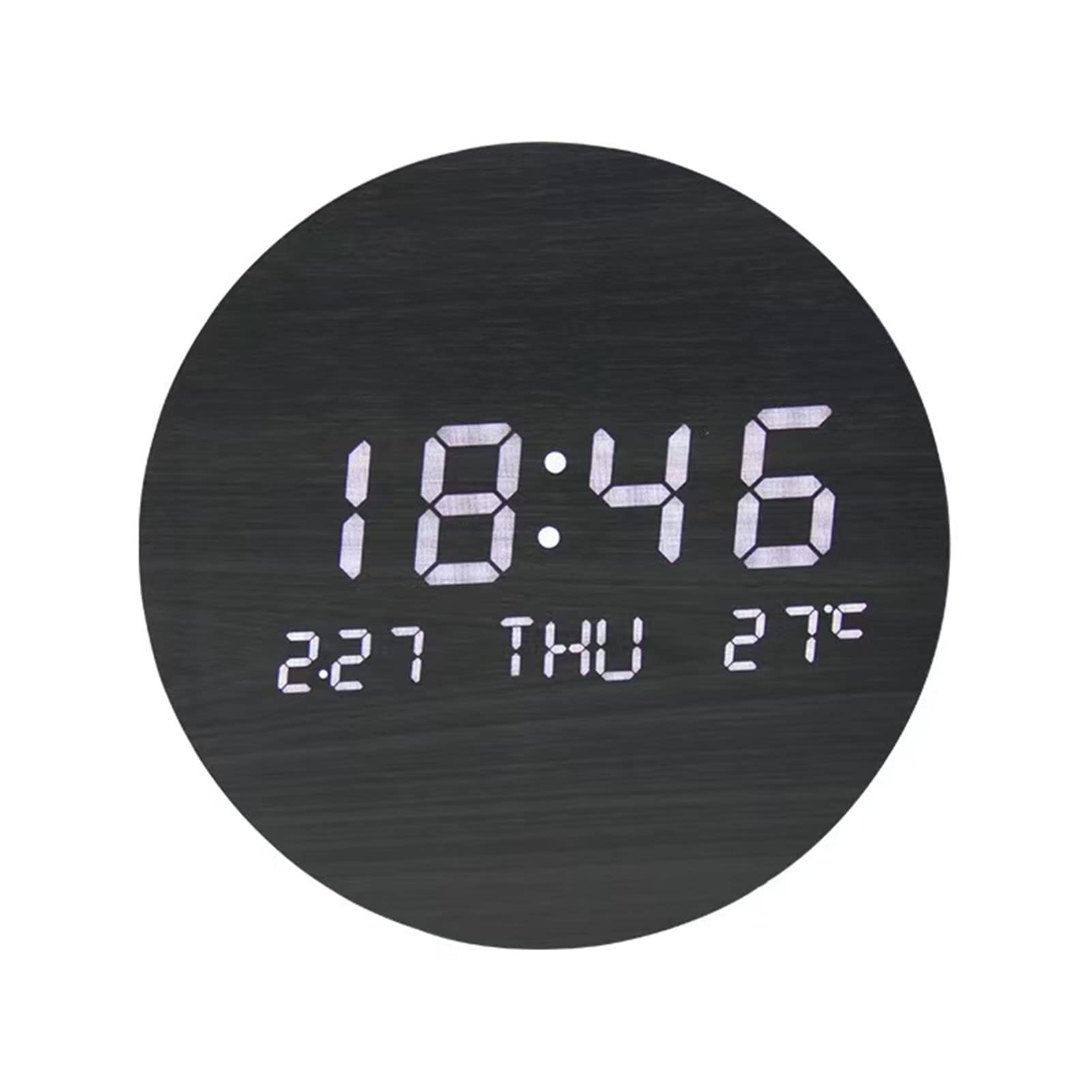 WinTaim Wooden Digital Wall Clock - Silent Non-Ticking LED Display with 12/24 Hour Mode, Date & Temperature - Modern Minimalist Home Decor for Bedroom, Living Room, Kitchen & Office - Perfect for Nighttime Visibility & Stylish Interior Design