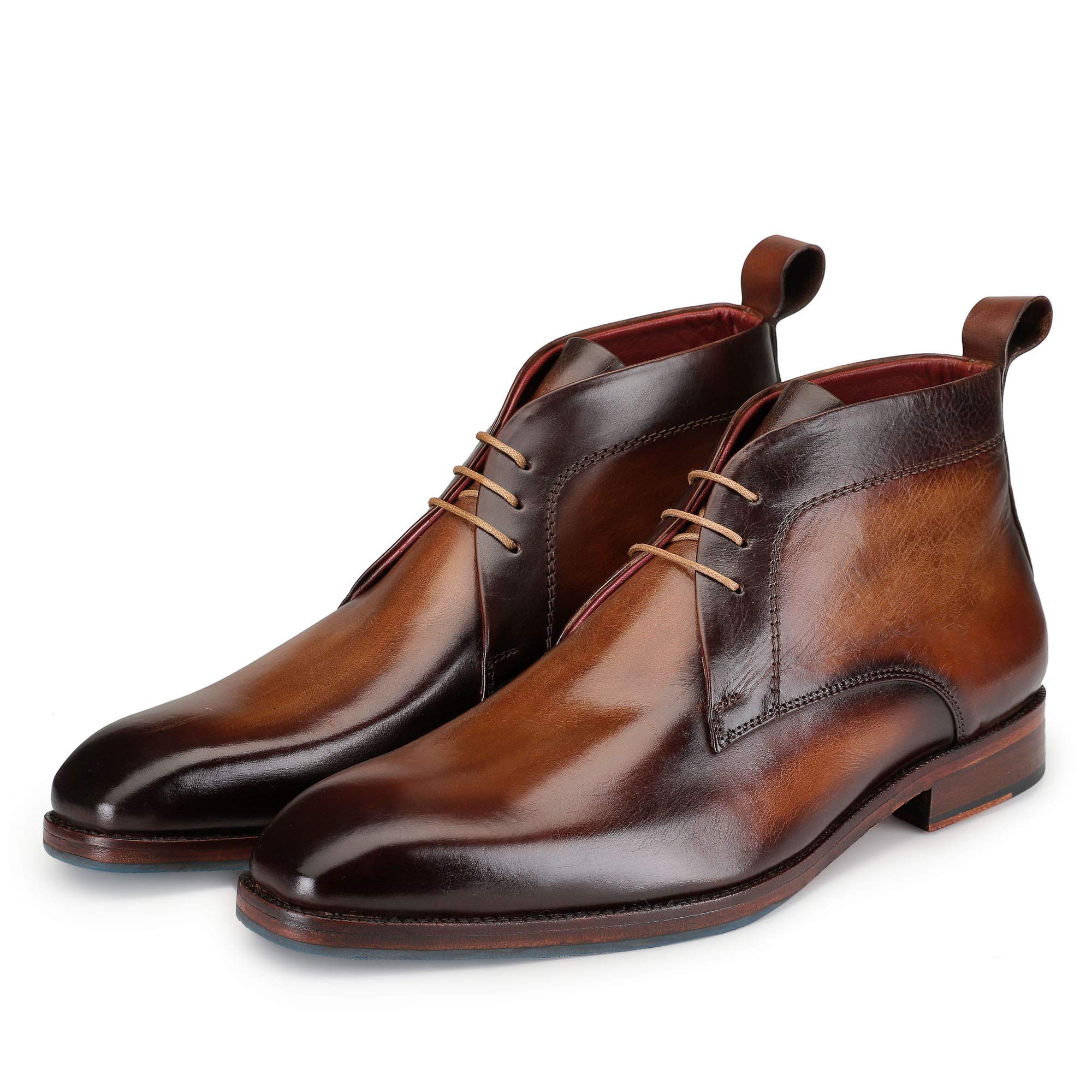 Men’s Modern Classic Calfskin Leather Chukka Boots - Comfortable & Stylish Ankle Boots for Casual & Business Wear - Perfect for Office, Date Night & Outdoor Activities