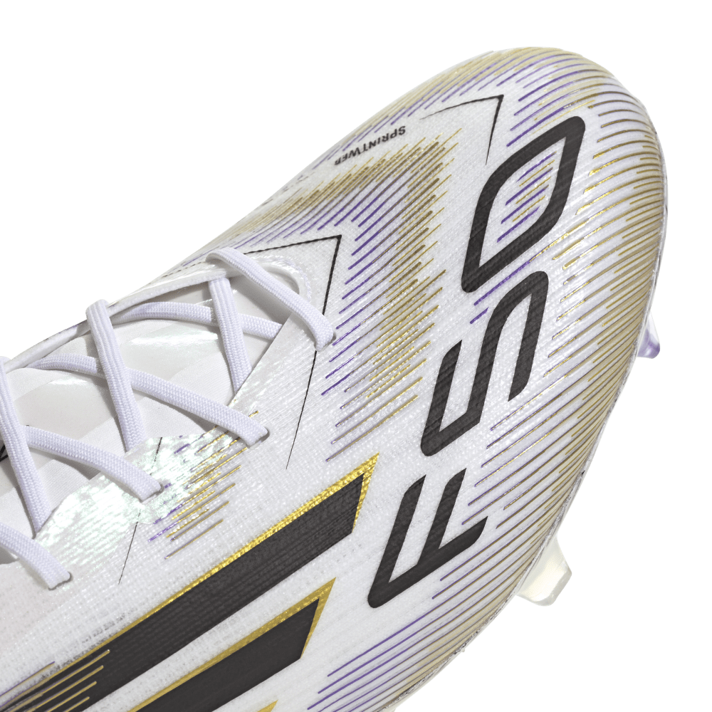Adidas F50 Elite FG Soccer Cleats for Men - White/Black/Metallic Gold Football Shoes - Perfect for Professional Matches & Training Sessions