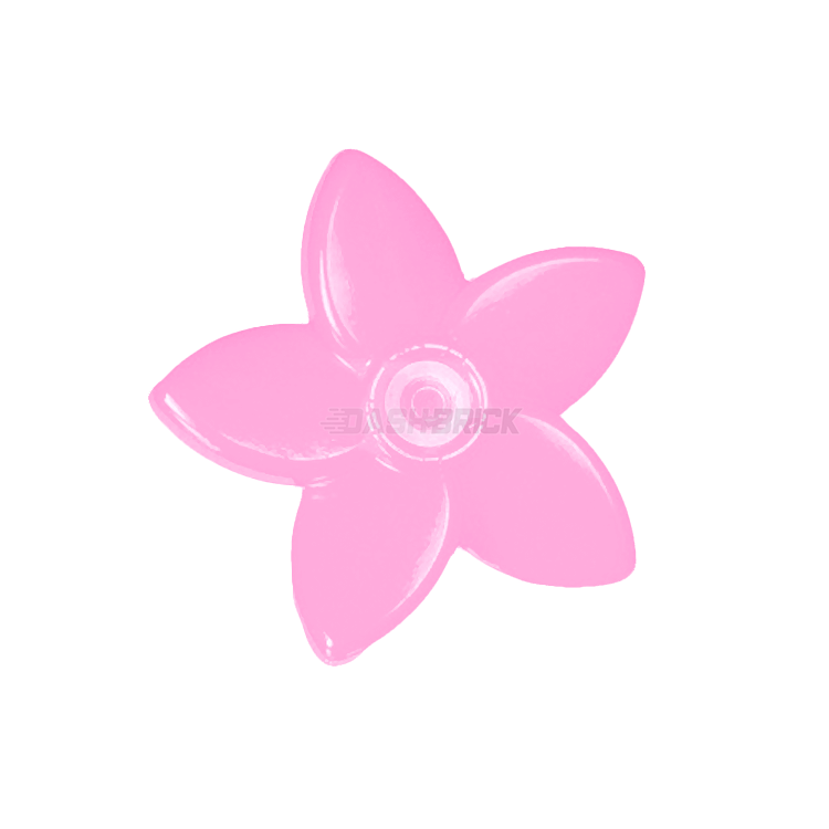 LEGO Flower Building Kit with Pointed Petals and Pin - Bright Pink [18853] - Creative DIY Floral Decor for Home, Office & Gift Giving
