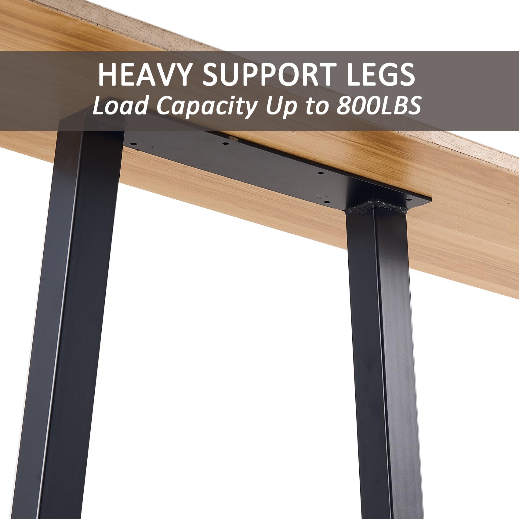 40 Inch Heavy Duty Metal Table Legs - Set of 2 Black Bar/Dining/Desk/Coffee Table Legs for Home, Office & Restaurant Furniture