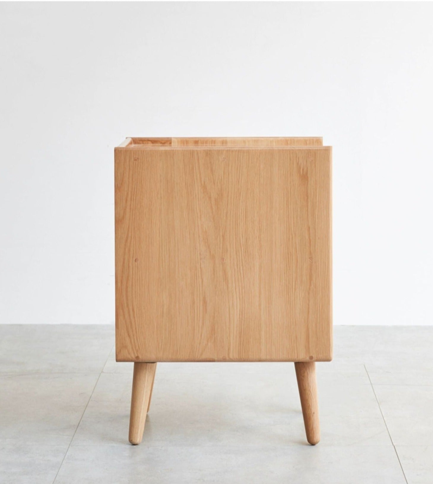 Solid Wood Ultra Narrow Nightstand - Oak, Rubber, Cherry - Perfect for Small Bedrooms, Apartments & Tight Spaces