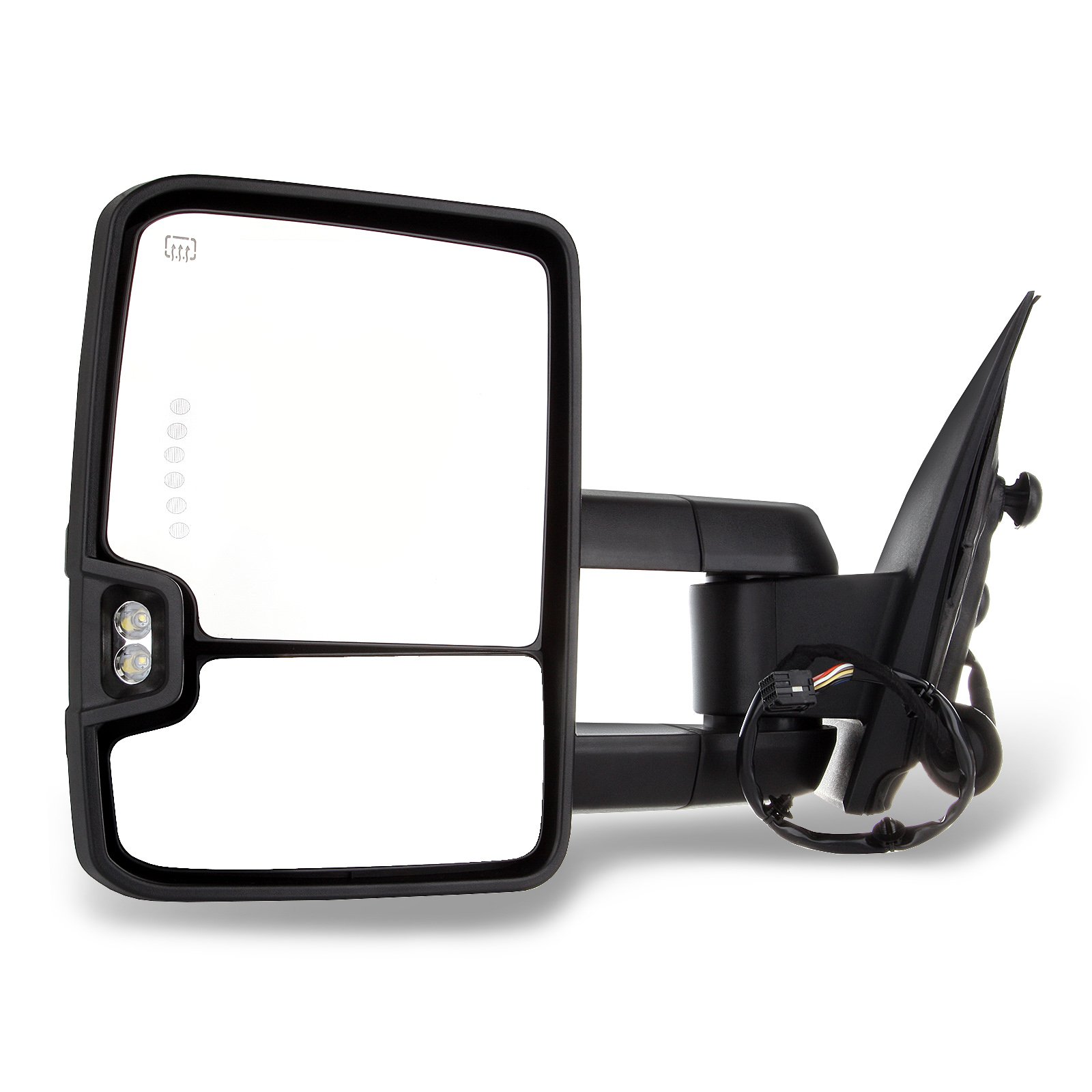 2014-2017 Chevy Silverado 1500 & GMC Sierra 1500/2500HD/3500 HD Towing Mirrors - Power Heated with Turn Signal | Left & Right Side Replacement | Enhanced Visibility for Towing & Night Driving