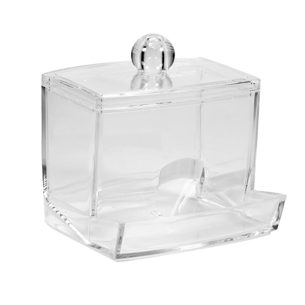 Transparent Q-tip Holder & Swab Organizer for Bathroom & Makeup Storage