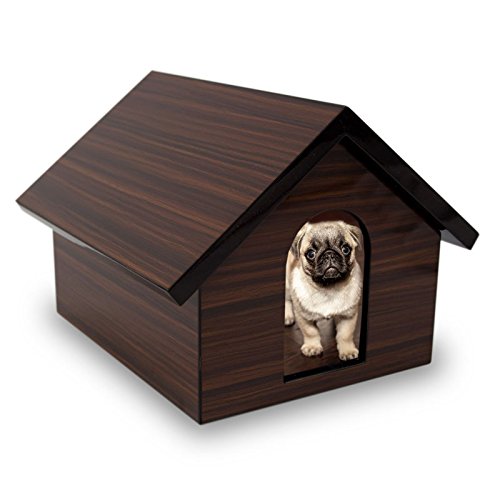 Wooden Pet Urn for Dogs - Medium Size (80 Cubic Inches) - Brown Dog Cremation Urn for Ashes - Perfect for Memorials & Pet Loss Remembrance