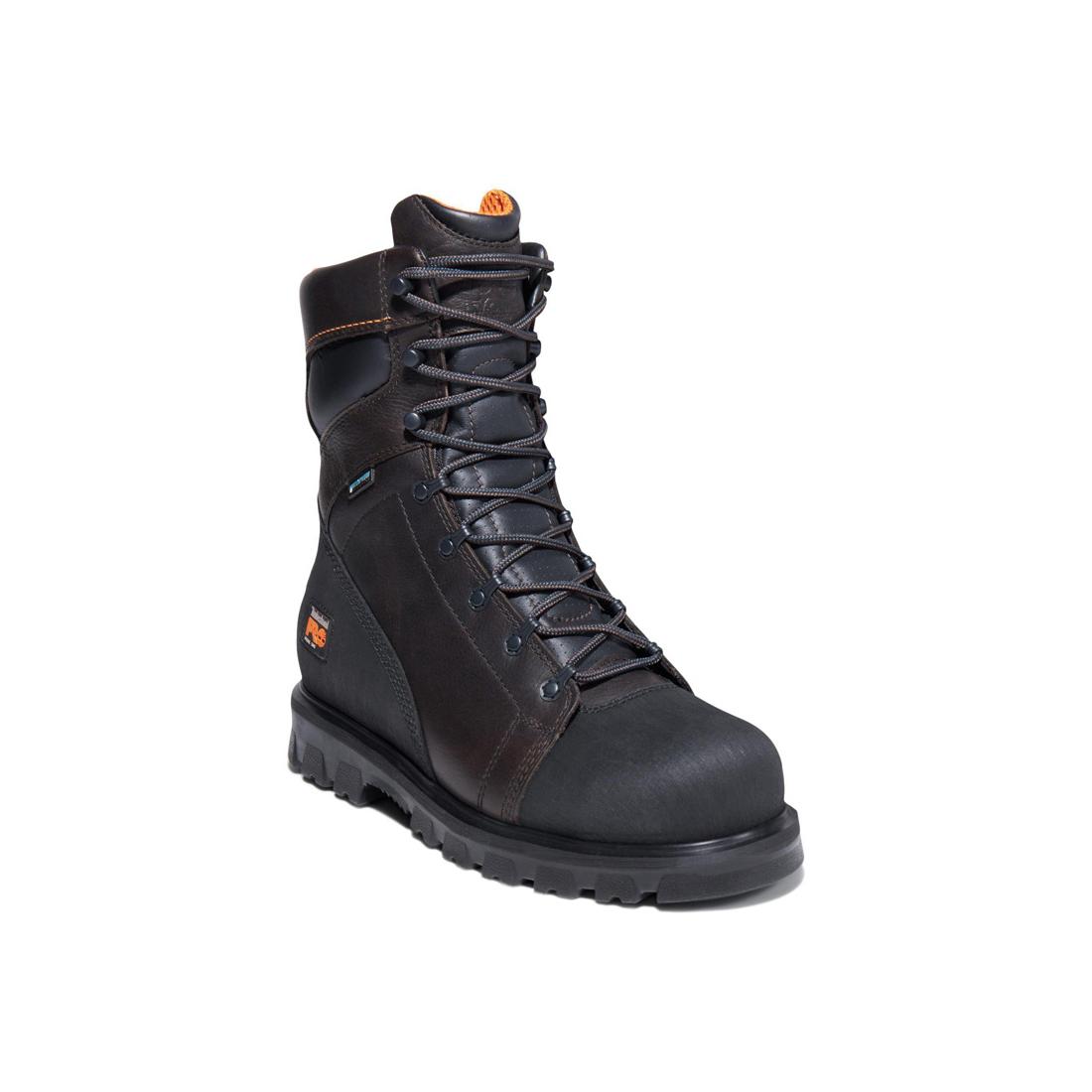 Rigmaster 8 Inch Steel Toe Waterproof Work Boots for Men - Brown Safety Shoes for Construction, Warehouse & Outdoor Work - ASTM F2413-18 Certified