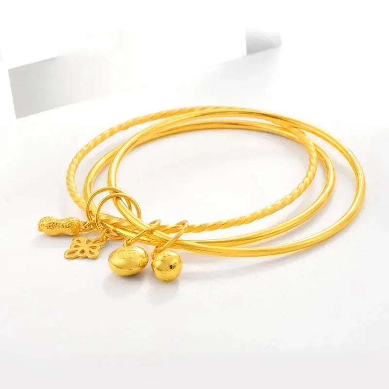24K Pure Gold Bracelet - 999 Solid Real Gold Bangle for Women, Elegant & Classic Jewelry Gift for Anniversary, Valentine's Day | Trendy & Romantic Fashion Accessory