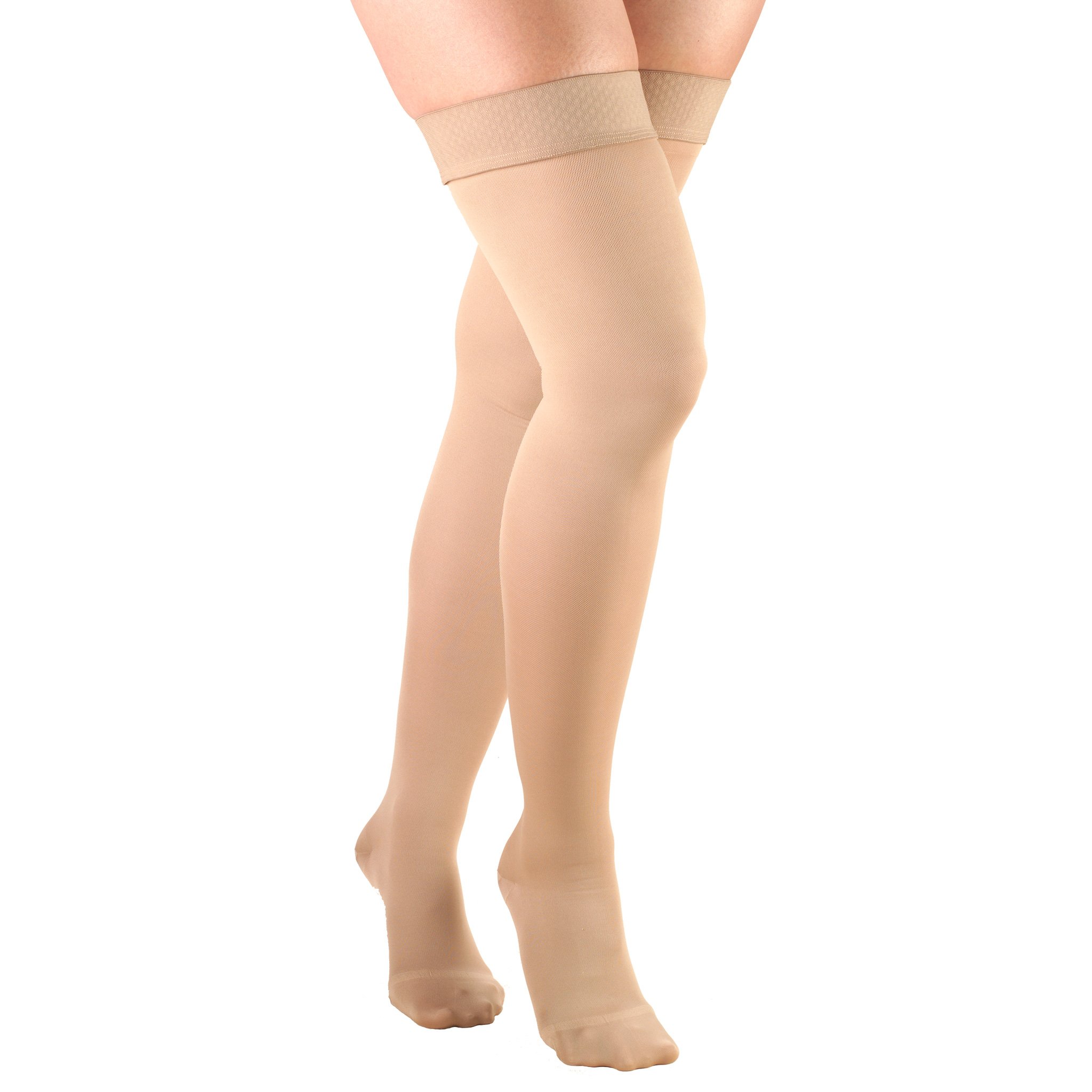 Truform Women's Open Toe Thigh High Compression Stockings - 20-30mmHg Medical Grade Support for Varicose Veins, Swelling & Travel - Perfect for Nurses, Pregnant Women & Long Flights