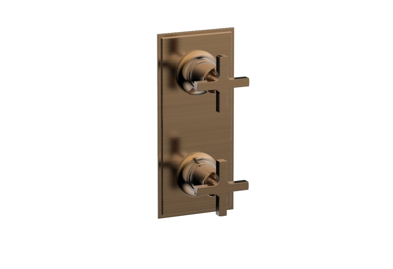 HEX MODERN Cross Handle Trim Set for Thermostatic Shower Valve with Volume Control & Diverter - 4