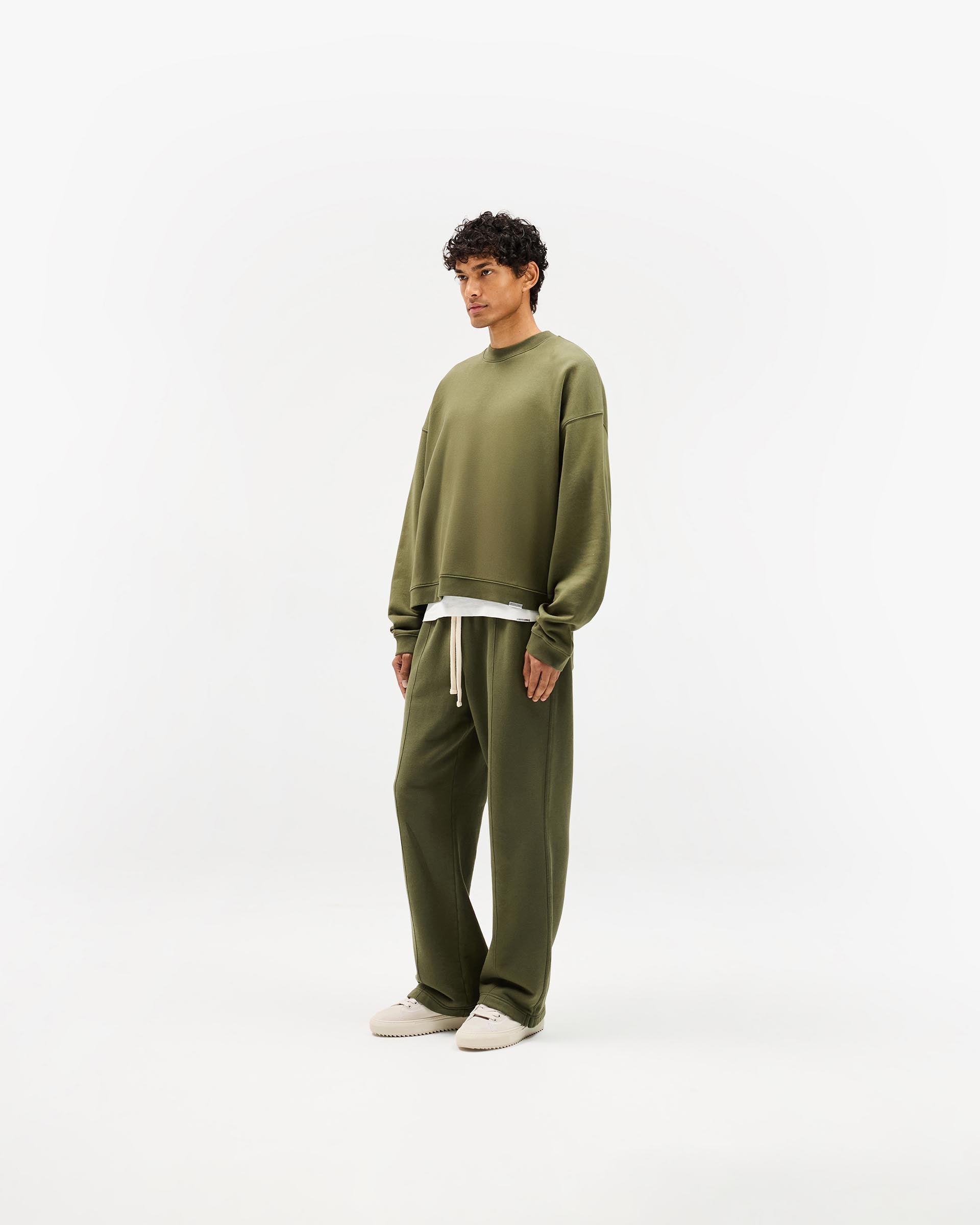 Initial Boxy Sweater in Army Green | Oversized Casual Knit Pullover for Women | Perfect for Fall Layering & Cozy Winter Outfits