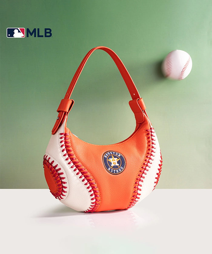 MLB Houston Astros Team Hobo Bag - Official Licensed Baseball Shoulder Bag for Women & Men - Perfect for Game Day, Travel & Casual Outings