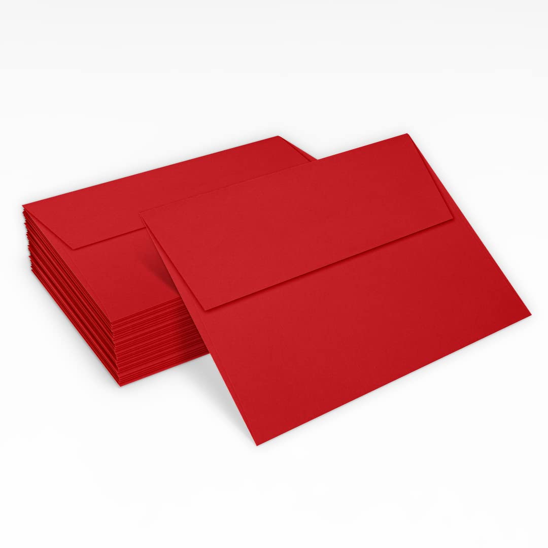 LUXPAPER A7 Printable Invitation Envelopes for 5x7 Cards - 80 lb. Ruby Red, Peel & Press Seal, 1000 Pack (5.25