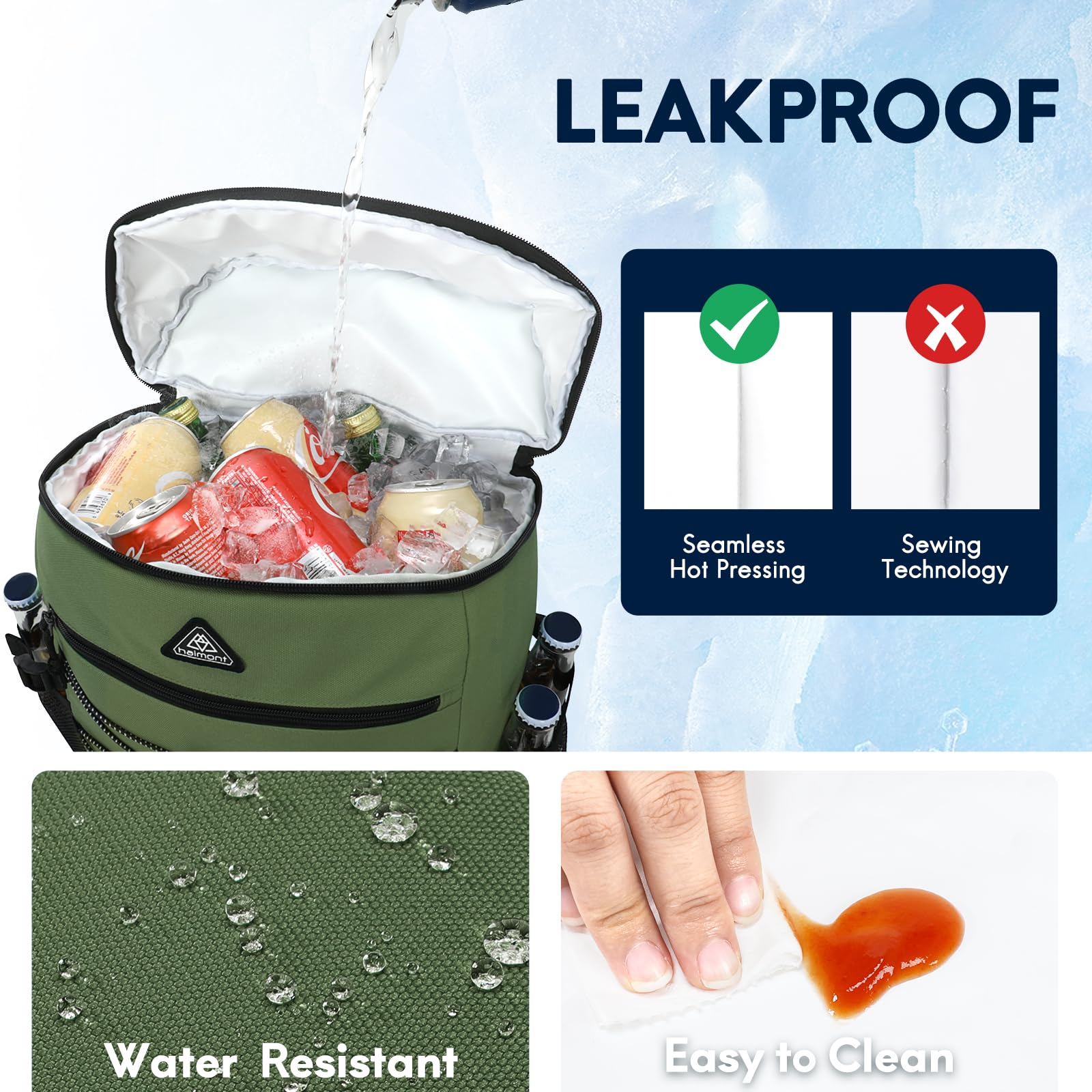 Haimont Insulated Cooler Backpack - Leakproof Ice Chest Bag for Hiking, Beach, Travel & Picnic | 35 Can Capacity | Thermal Lunch Backpack for Men & Women | Perfect for Outdoor Adventures, Camping & Work Lunch Storage
