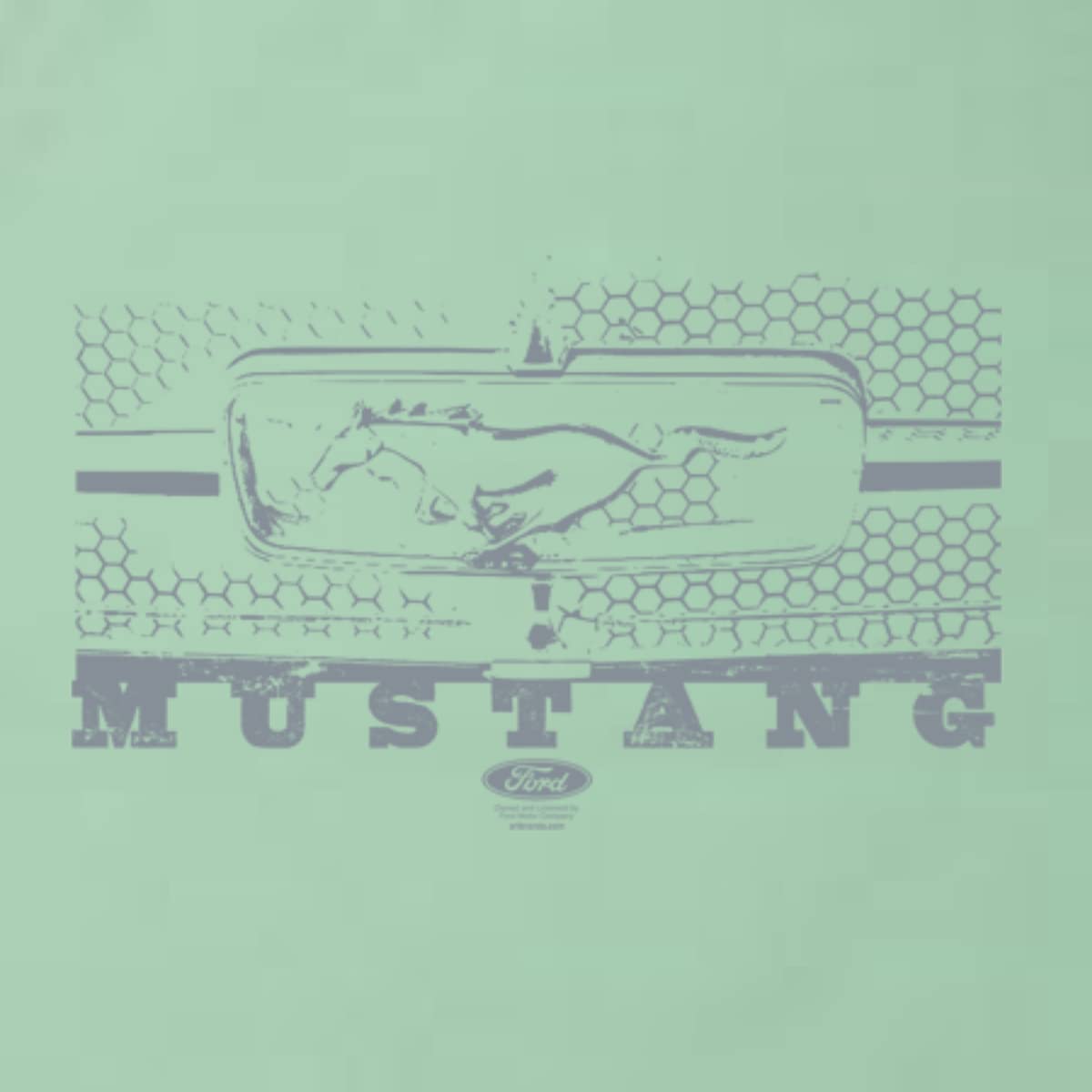 Vintage Ford Mustang Silver Honeycomb Grill Distressed Design - Classic Cars & Trucks Themed Racerback Tank Top for Women | Casual Wear, Car Shows, Racing Events, Vintage Enthusiasts