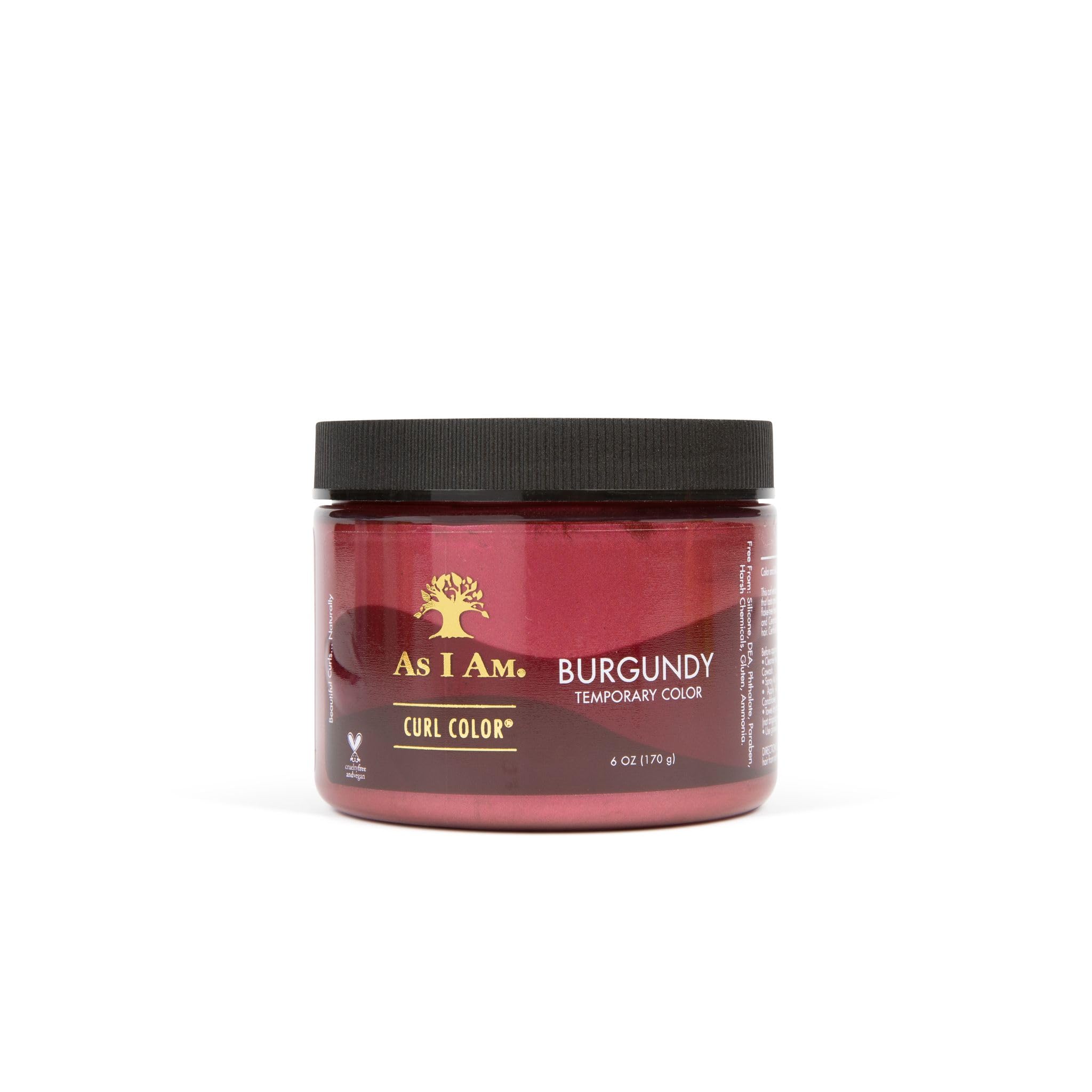 As I Am Curl Color Gel - Burgundy 6 oz | Temporary Hair Color & Styling Gel for Curly Hair | Medium Hold, Vegan & Cruelty-Free | Perfect for Daily Styling, Special Occasions & Natural Hair Care