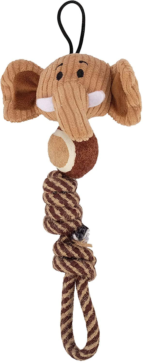 ZEUS Mojo Naturals Tennis Rope Tug Dog Toy - Durable Chew Toy for Small Dogs & Puppies, Elephant or Giraffe Design - Perfect for Indoor Play, Training & Bonding with Your Pet
