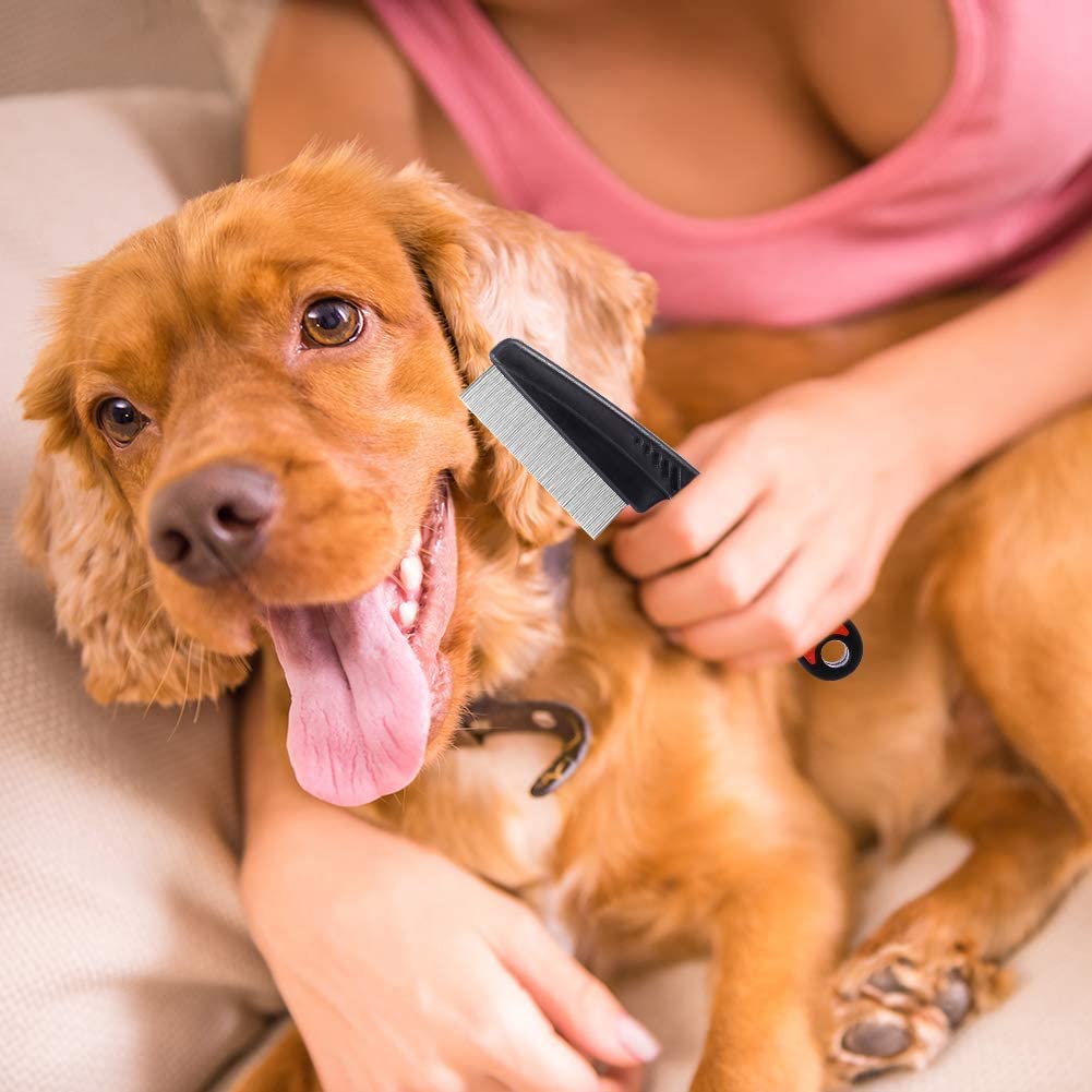 Pet Flea Comb for Dogs & Cats - Remove Fleas & Long Hair - Grooming at Home