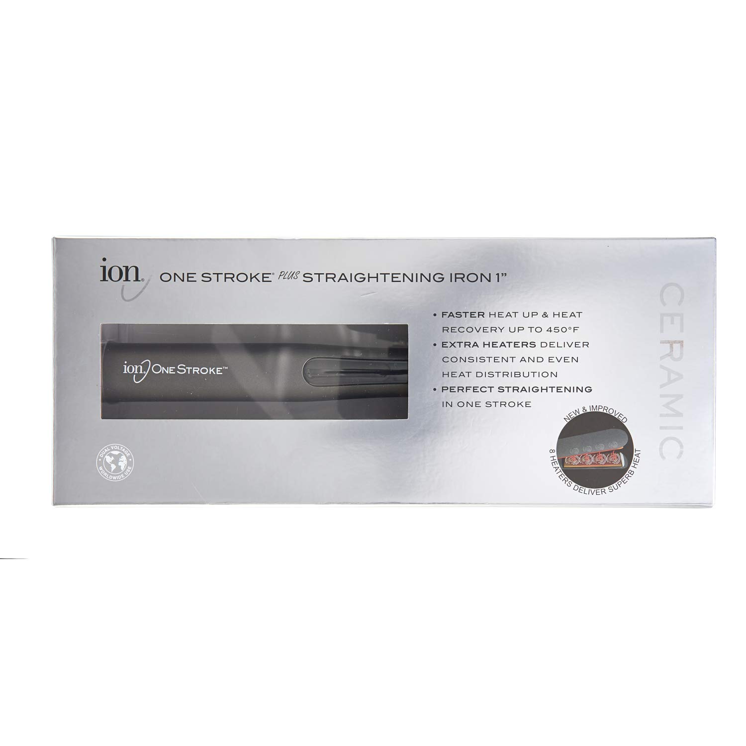 Ion One Stroke 1 Inch Flat Iron Hair Straightener - Professional Ceramic Styling Tool for Smooth & Shiny Hair - Perfect for Home & Salon Use
