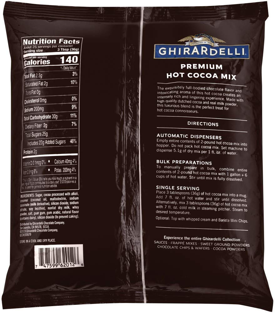 Ghirardelli Premium Hot Cocoa Mix - Rich Chocolate Flavor, 32oz (907g) Bulk Pack for Baking, Gifts & Cozy Winter Nights