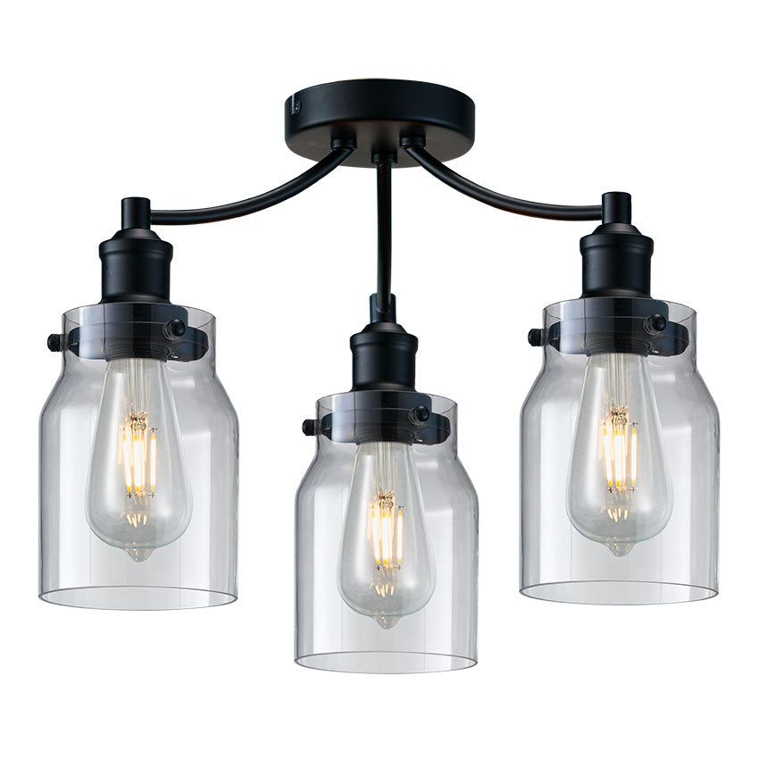 Apolo 3Lt Flush Ceiling Light - Modern LED Flush Mount Fixture with Multiple Finish Options for Bedroom, Living Room & Hallway Lighting