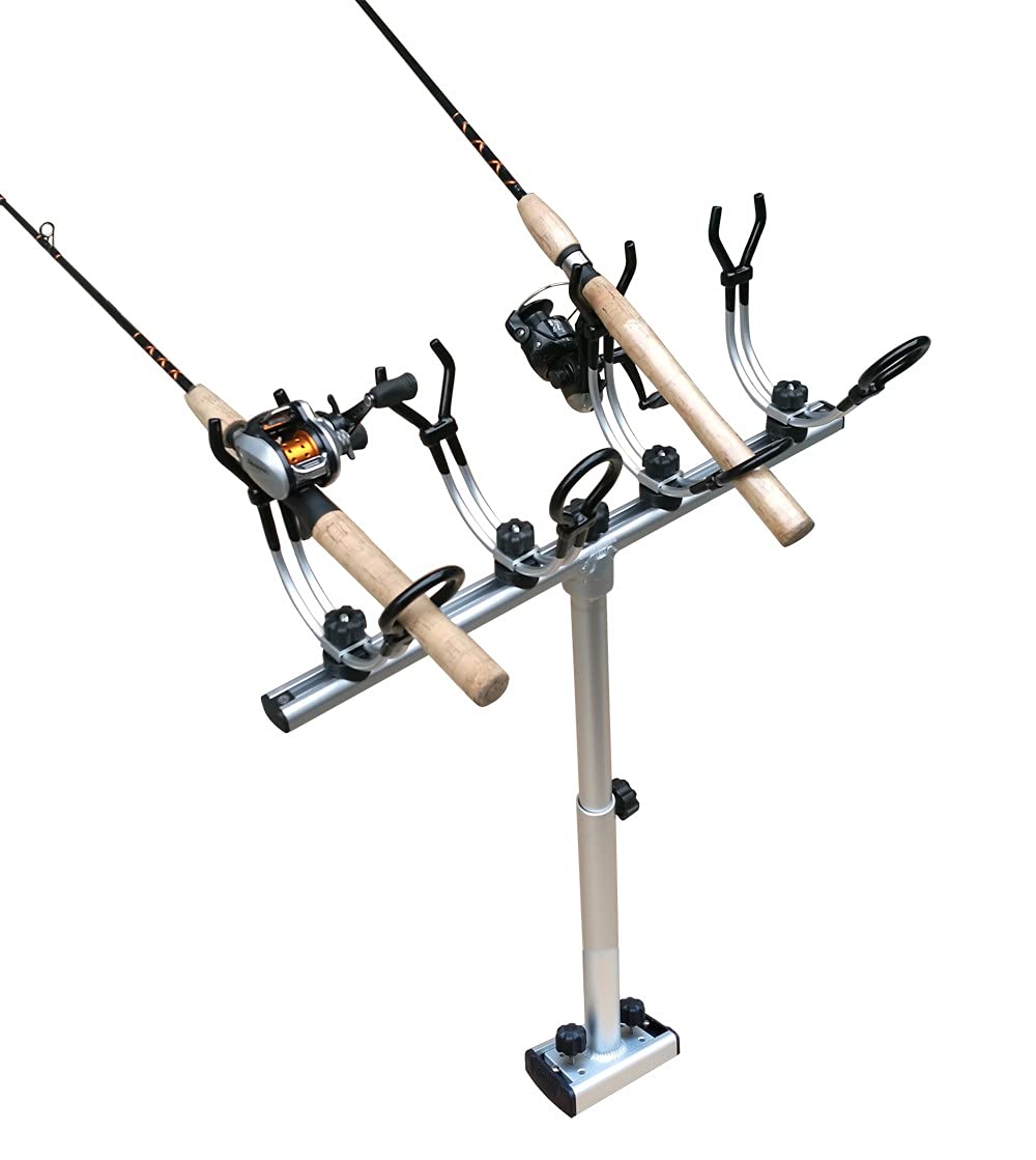 Brocraft Telescopic T-Bar Crappie Fishing Rod Holder System - Perfect for Bank Fishing, Ice Fishing & Boat Angling