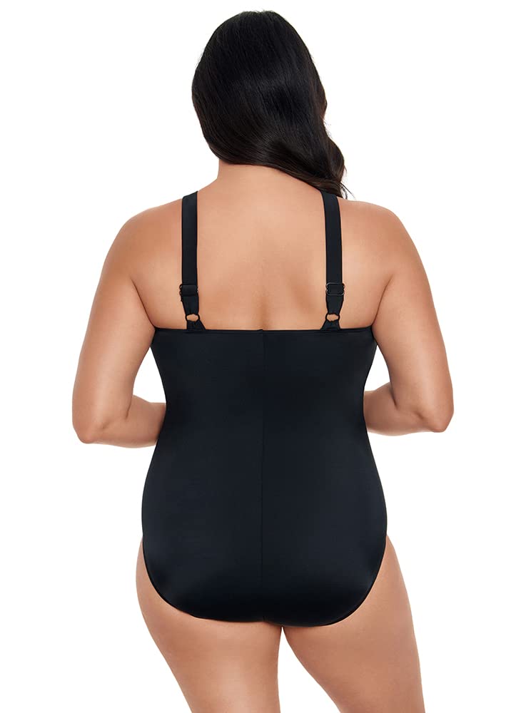 Longitude Women's One Piece Swimsuit - Crossover Draped Tank with Soft Cup Support | Perfect for Beach Vacations, Pool Parties & Summer Getaways