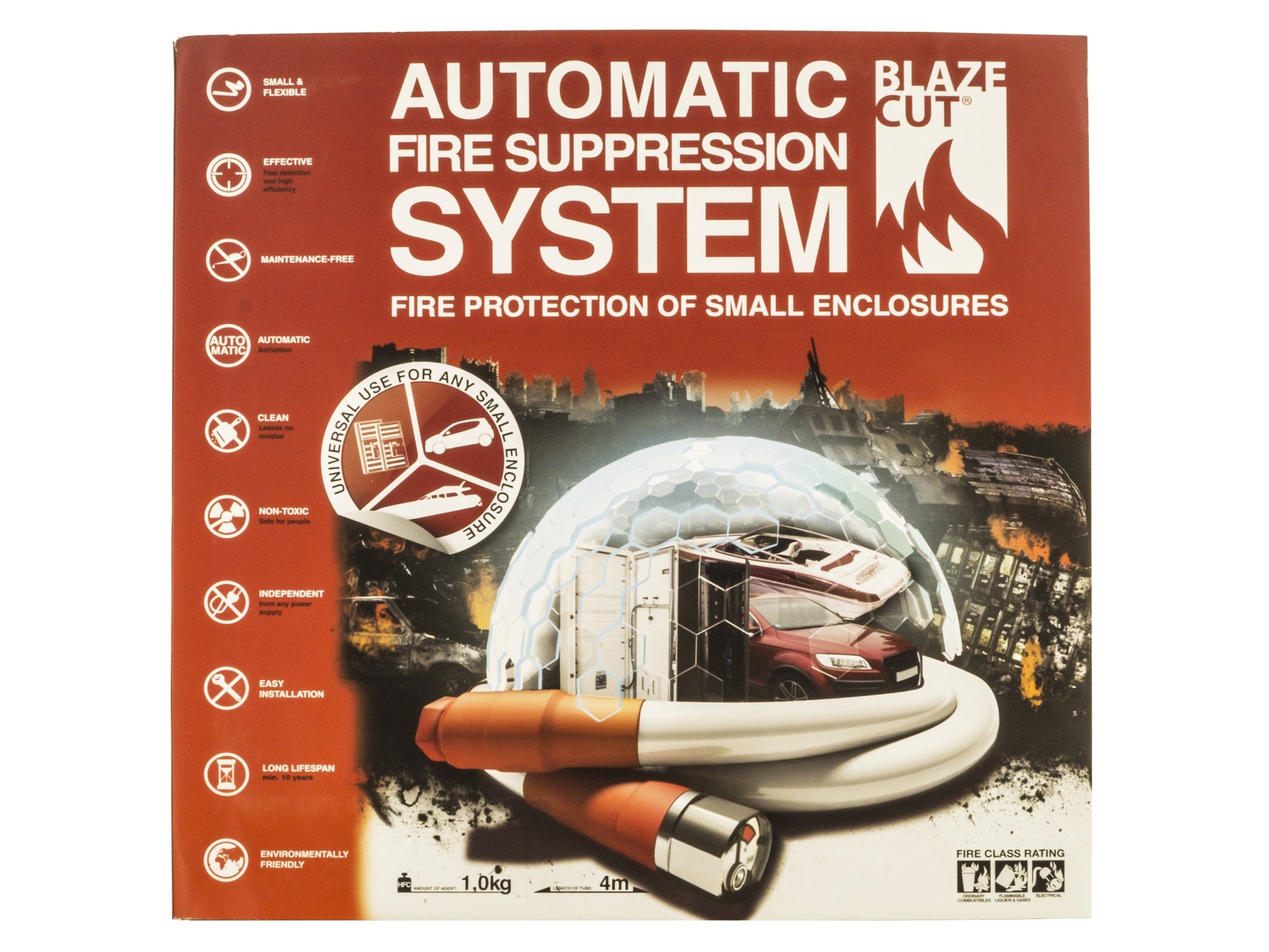 Blazecut Automatic Fire Suppression System - Fast-Acting Fire Protection for Homes & Businesses | Ideal for Kitchens, Garages, and Electrical Panels