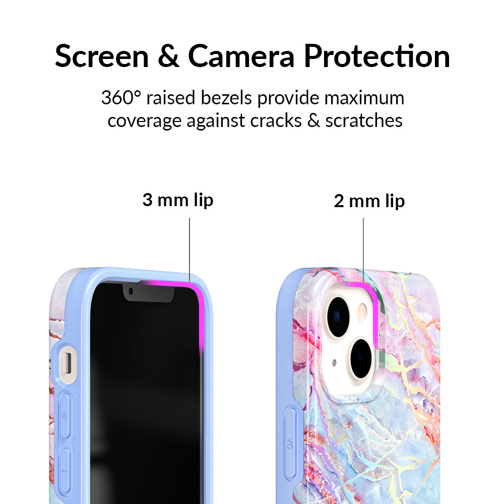 Holo Moonstone Marble iPhone Case - Protective & Stylish Phone Cover for iPhone 13/14/15 Pro Max - Perfect for Everyday Use, Travel & Gift Giving