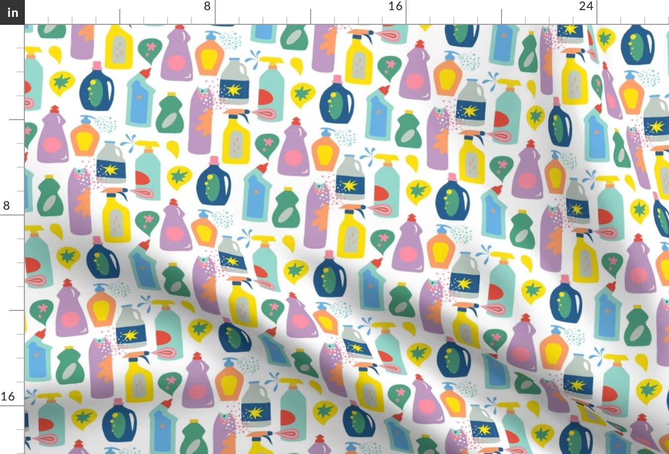 Premium Spoonflower Fabric - Small Flowers, Stars & Bubbles Rainbow Print on Soft Minky Fabric - Fat Quarter for Sewing Baby Blankets, Quilt Backing & Plush Toys - Perfect for Nursery Decor, DIY Crafts & Gift Making