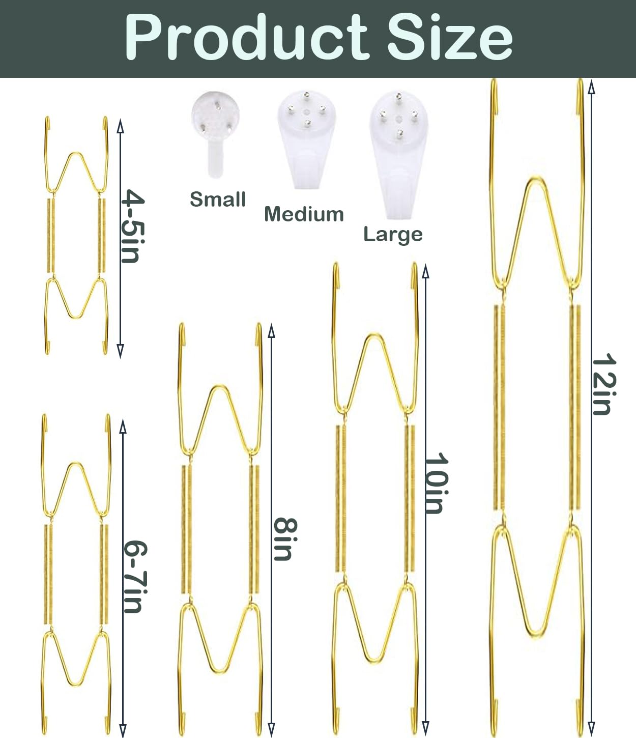 10 Pack Heavy Duty Stainless Steel Wall Plate Hangers - 6 Inch Invisible Wire Hooks for Antique Plates & Art Displays (Gold) - Perfect for Home Decor, Gallery Walls & Plate Collections